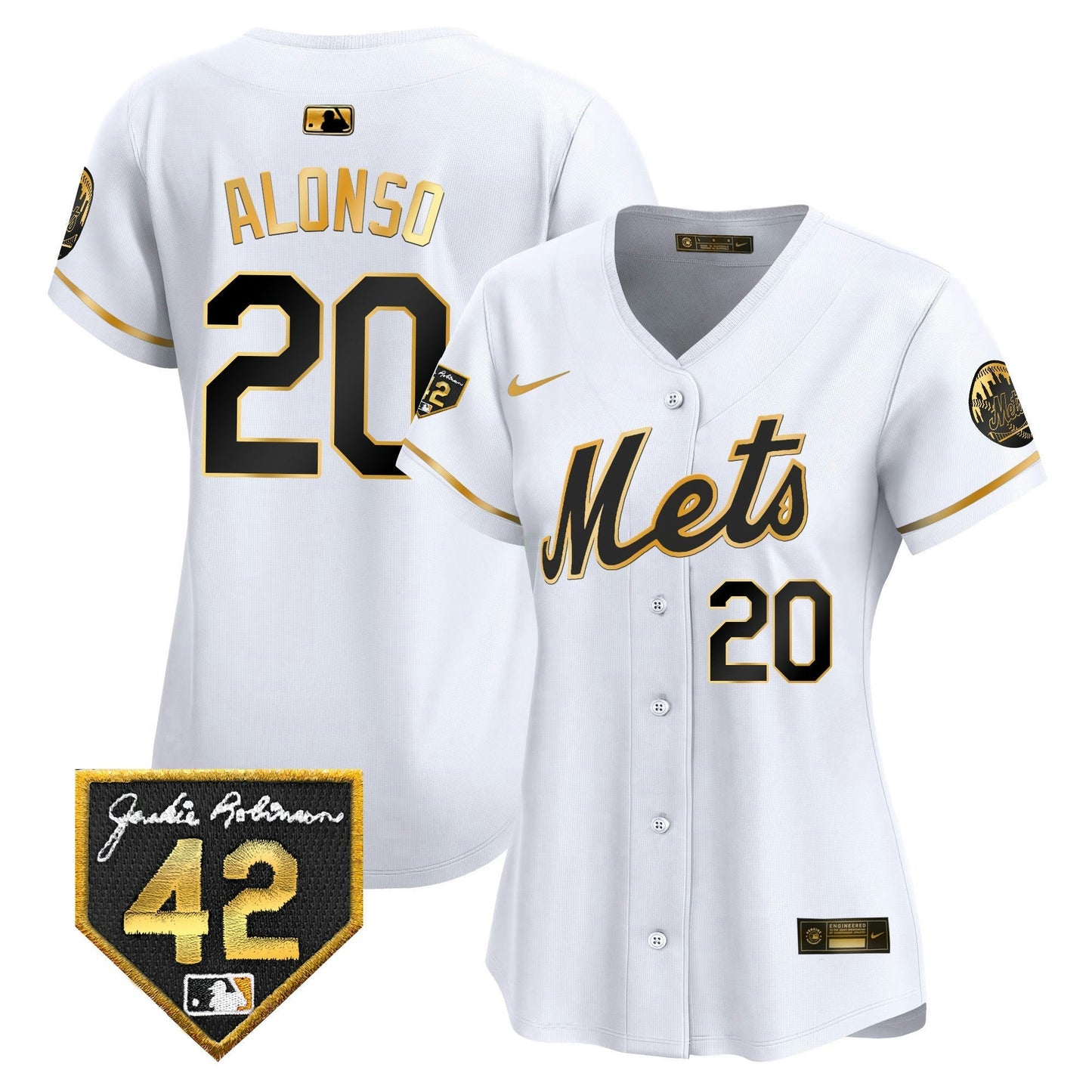 Camisa MLB New York Mets Women’s New York 2024 Jackie Robinson Patch Vapor Premier Limited Jersey