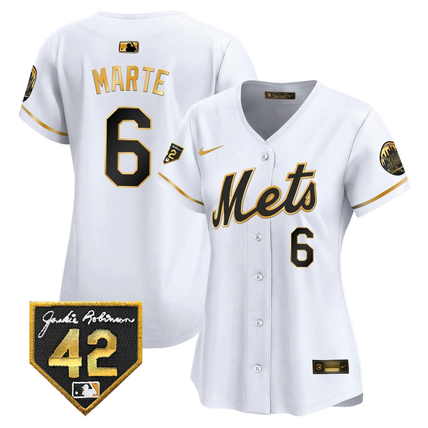 Camisa MLB New York Mets Women’s New York 2024 Jackie Robinson Patch Vapor Premier Limited Jersey