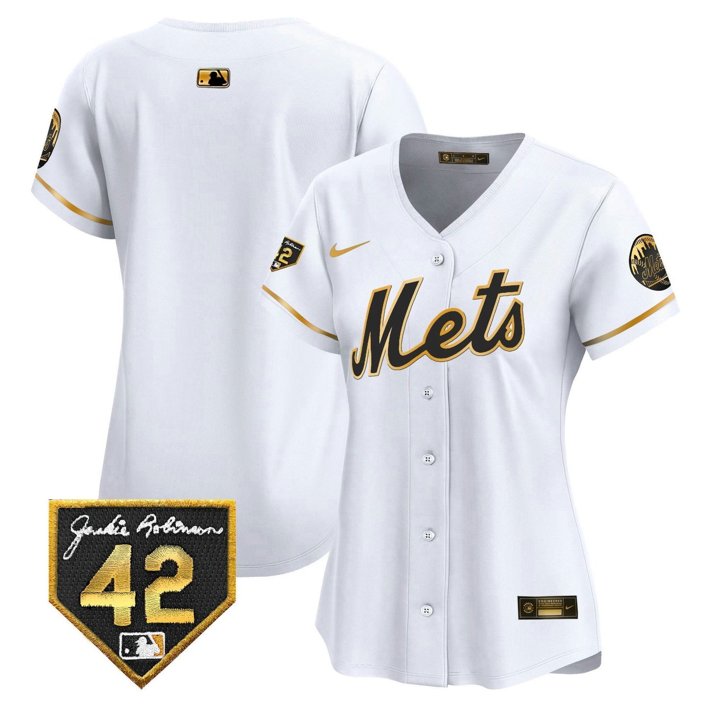 Camisa MLB New York Mets Women’s New York 2024 Jackie Robinson Patch Vapor Premier Limited Jersey