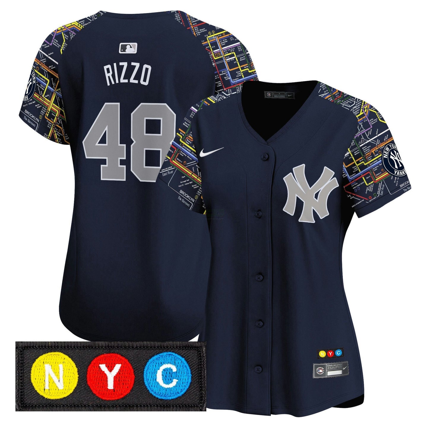 Camisa MLB Women’s New York Subway Style Vapor Premier Limited Jersey – Stitched - Azul Marinho