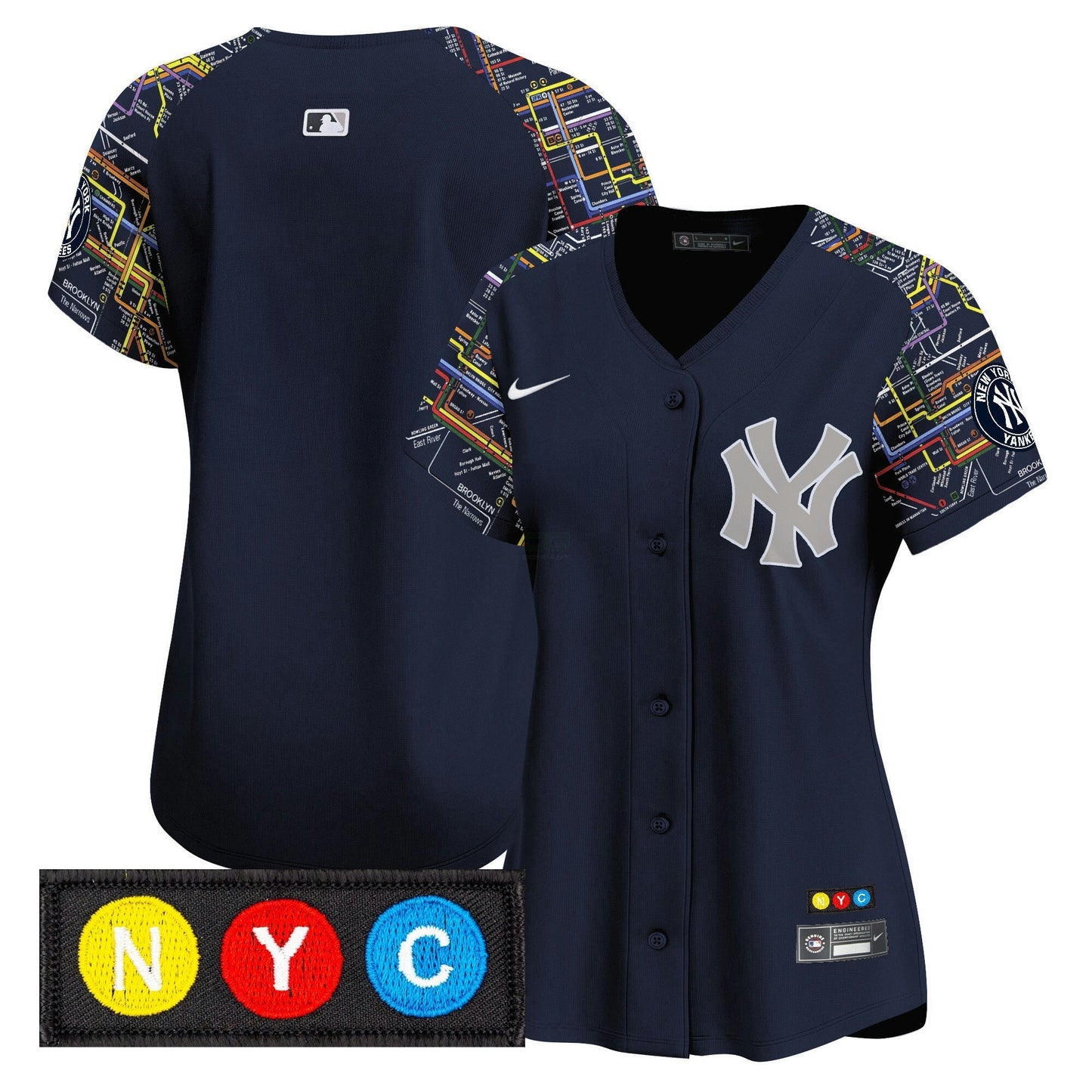 Camisa MLB Women’s New York Subway Style Vapor Premier Limited Jersey – Stitched - Azul Marinho