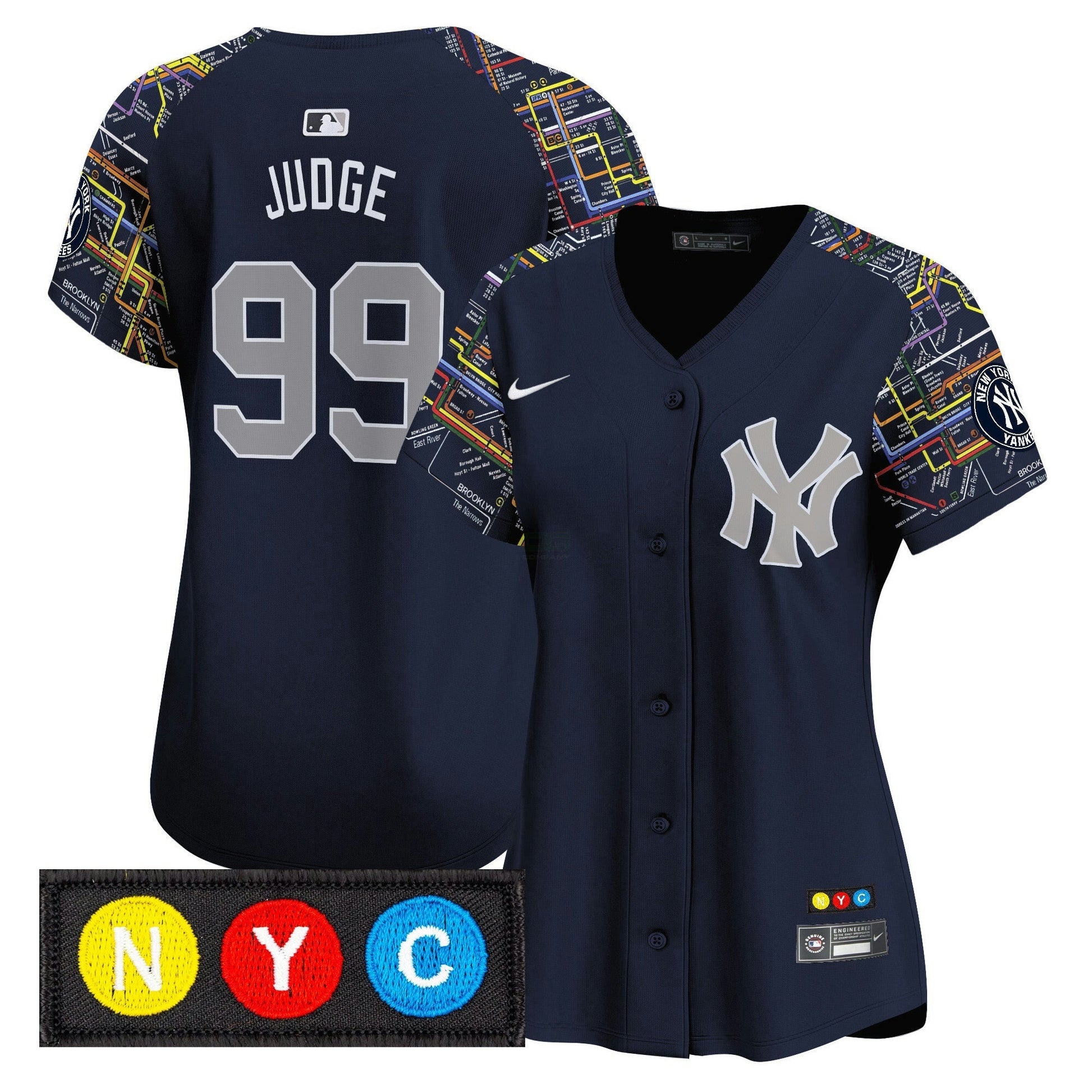 Camisa MLB Women’s New York Subway Style Vapor Premier Limited Jersey – Stitched - Azul Marinho