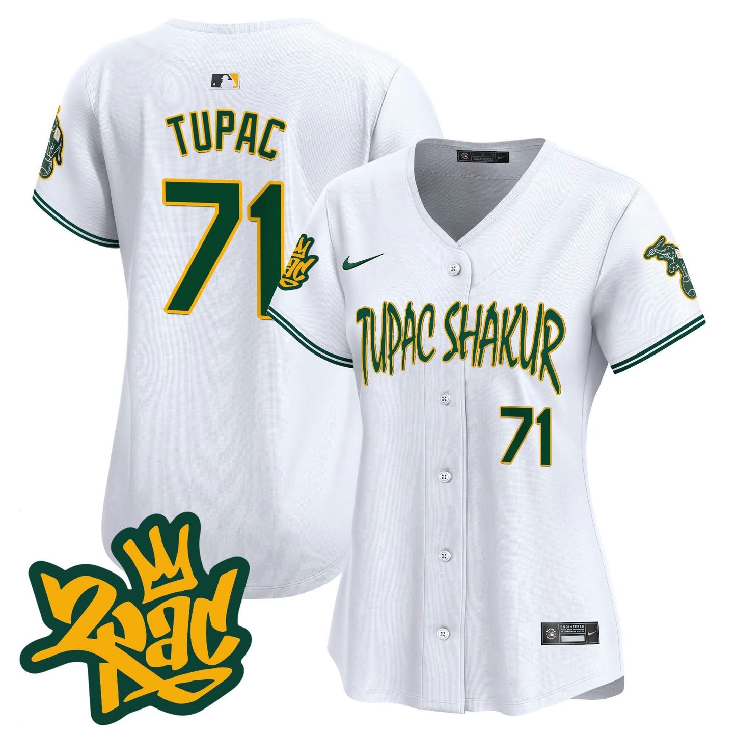 Camisa MLB Women’s Oakland Tupac Shakur Vapor Premier Limited Jersey