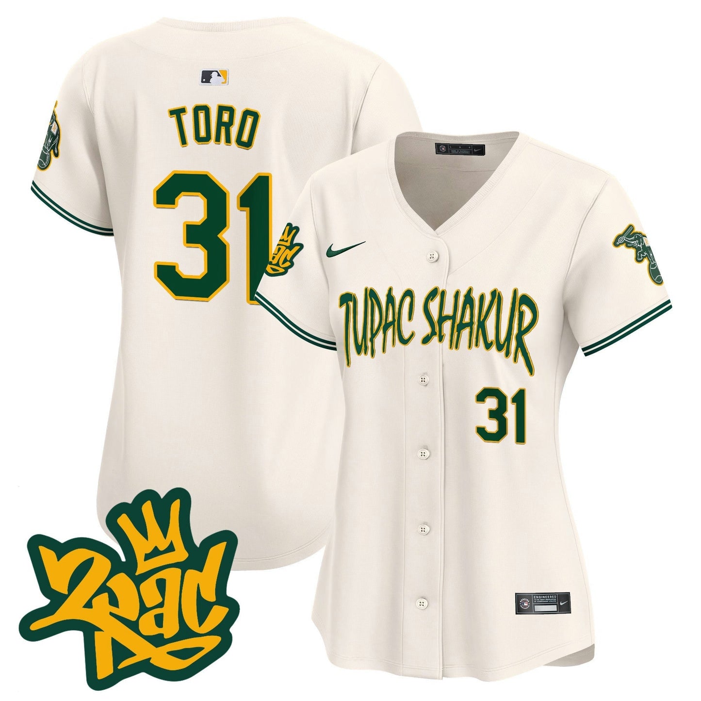 Camisa MLB Women’s Oakland Tupac Shakur Vapor Premier Limited Jersey