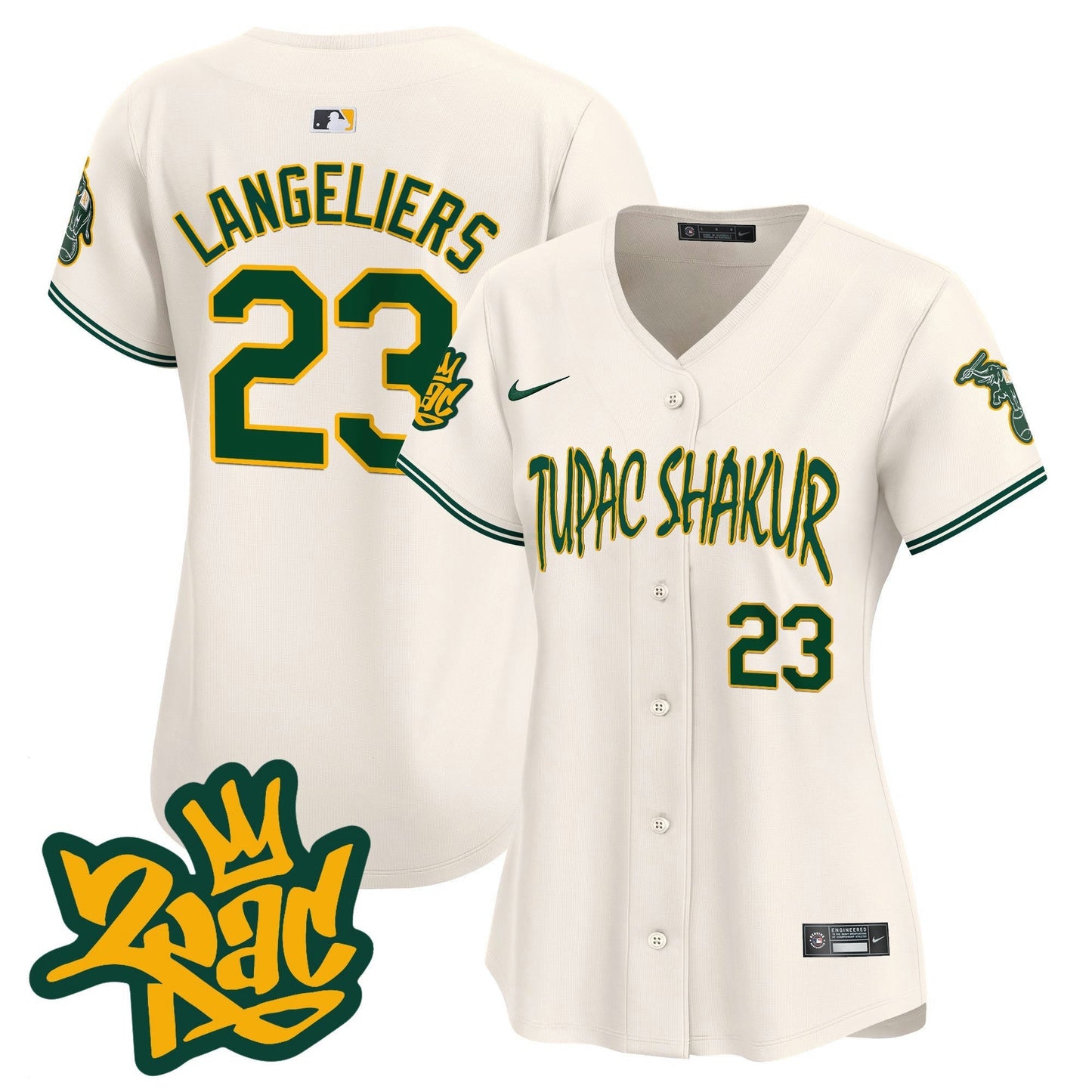 Camisa MLB Women’s Oakland Tupac Shakur Vapor Premier Limited Jersey
