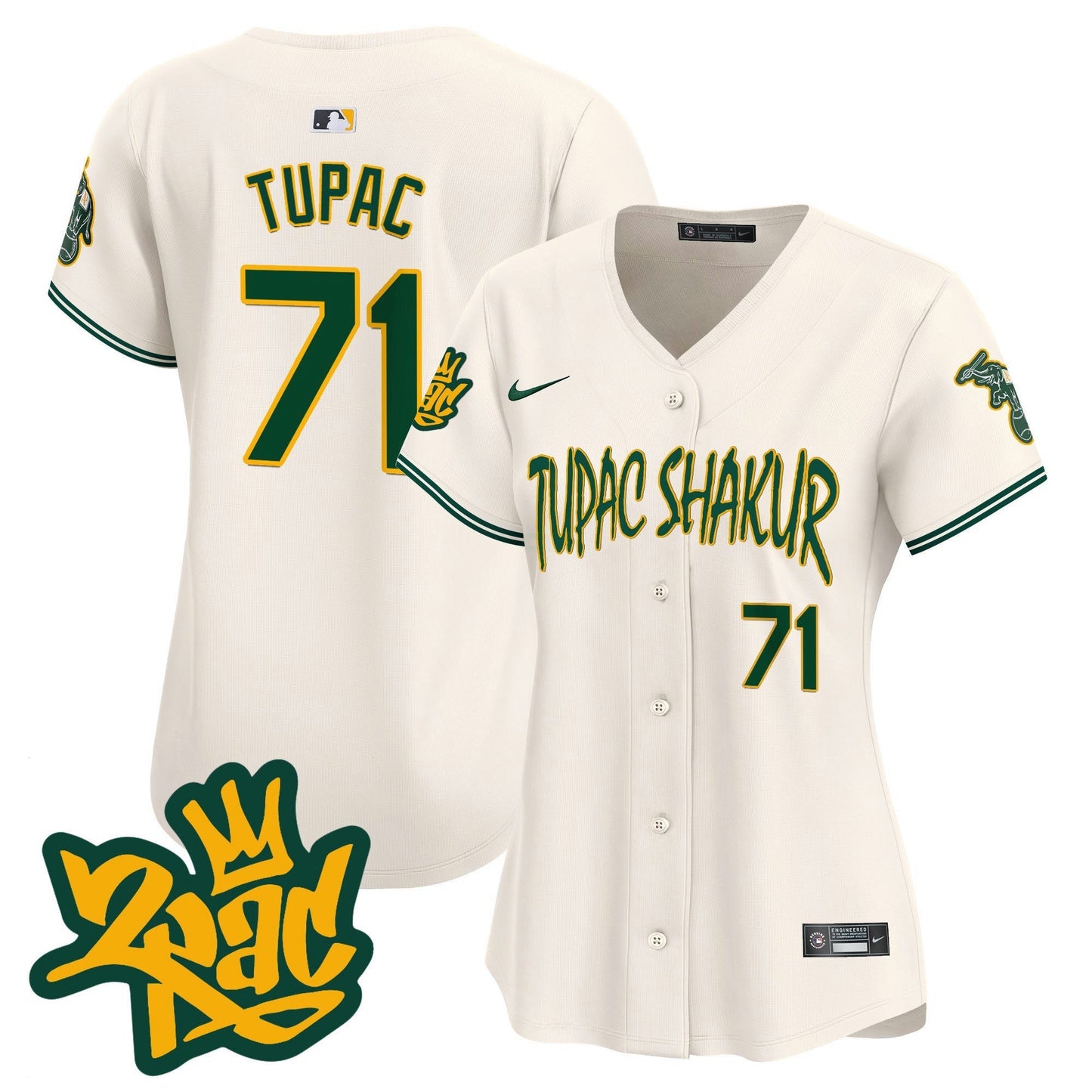 Camisa MLB Women’s Oakland Tupac Shakur Vapor Premier Limited Jersey