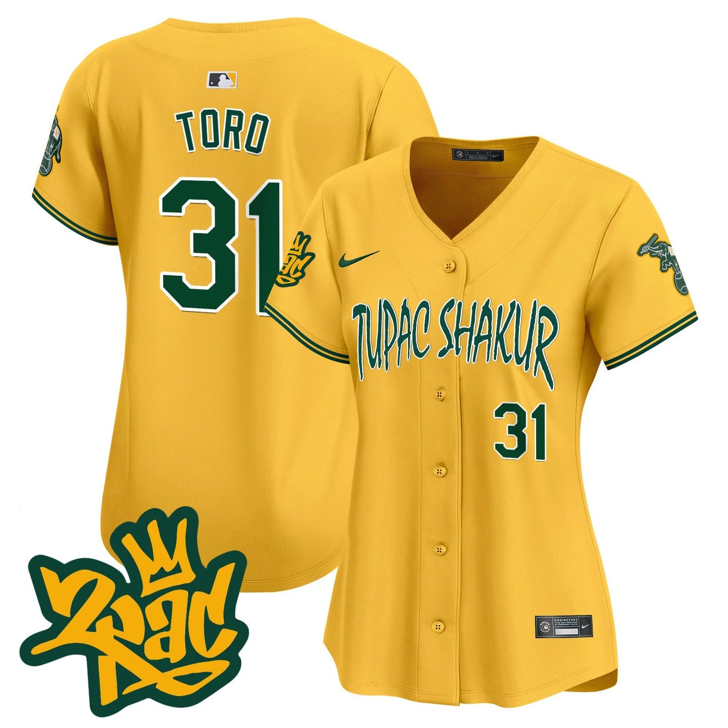 Camisa MLB Women’s Oakland Tupac Shakur Vapor Premier Limited Jersey