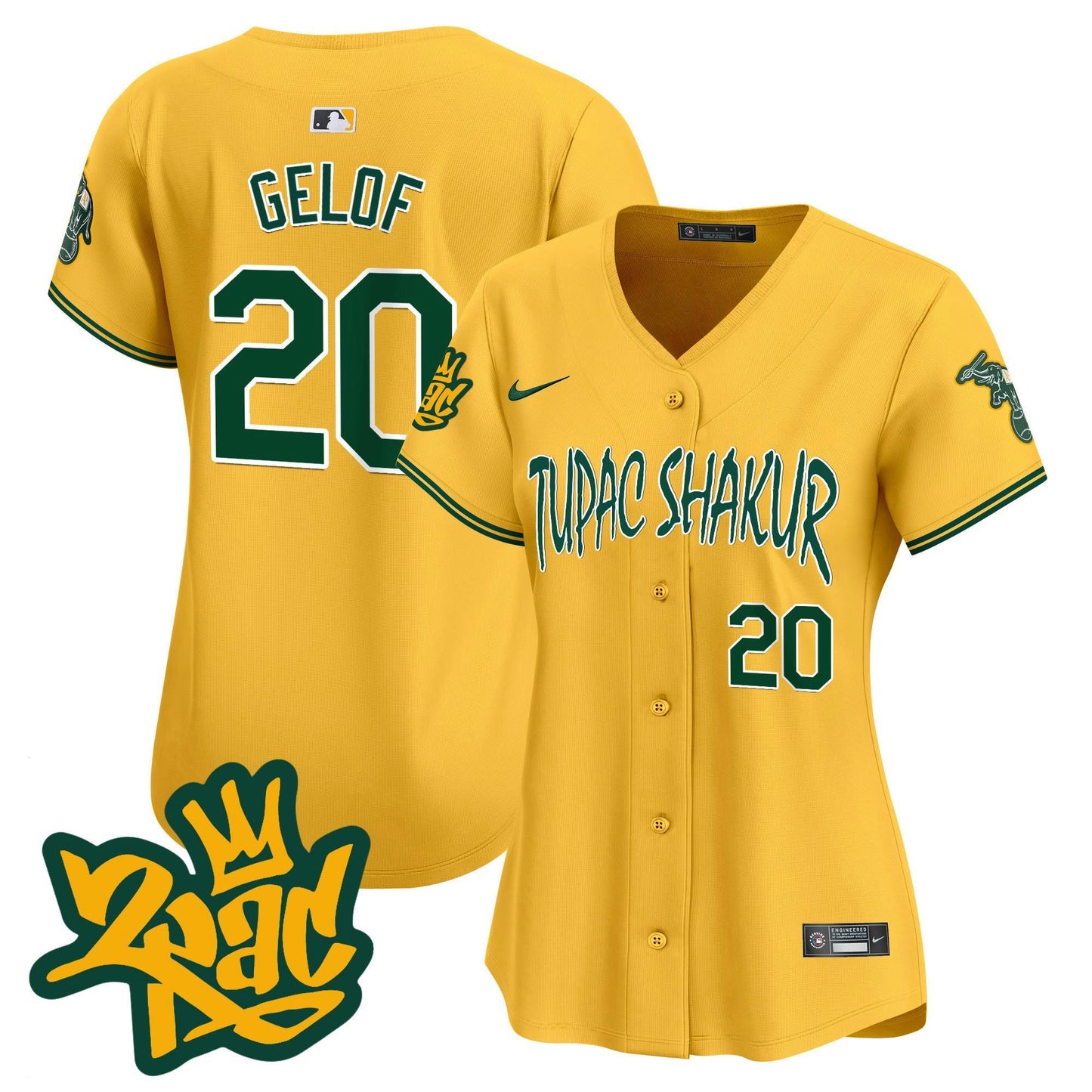 Camisa MLB Women’s Oakland Tupac Shakur Vapor Premier Limited Jersey