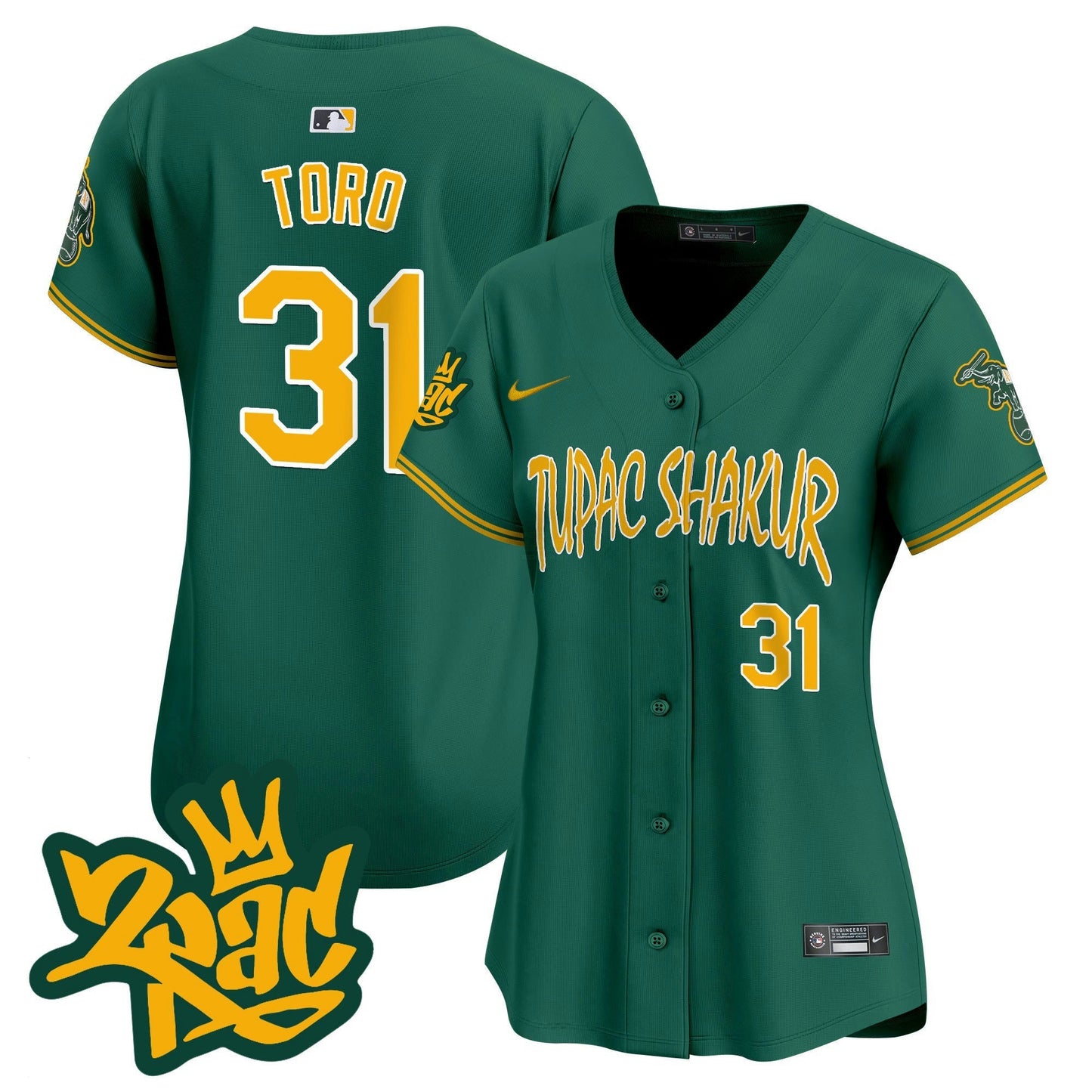 Camisa MLB Women’s Oakland Tupac Shakur Vapor Premier Limited Jersey