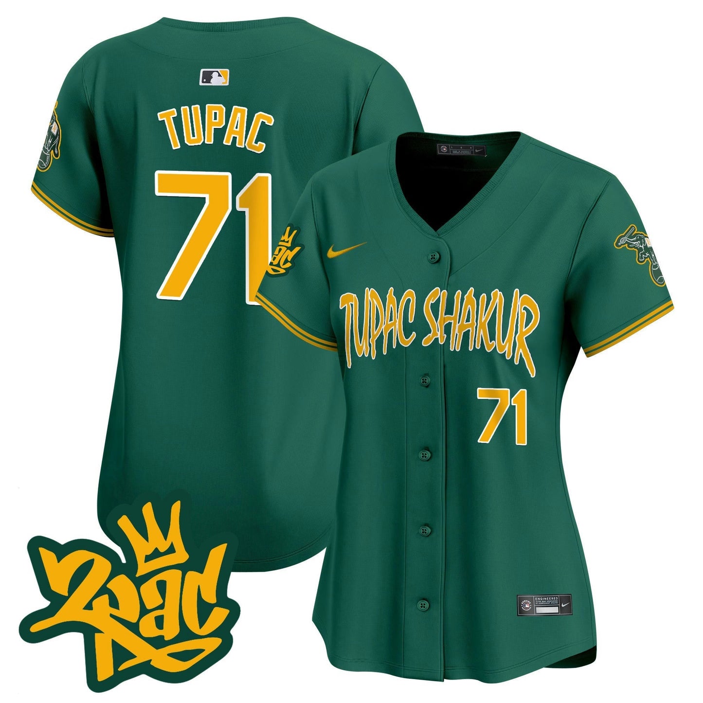 Camisa MLB Women’s Oakland Tupac Shakur Vapor Premier Limited Jersey