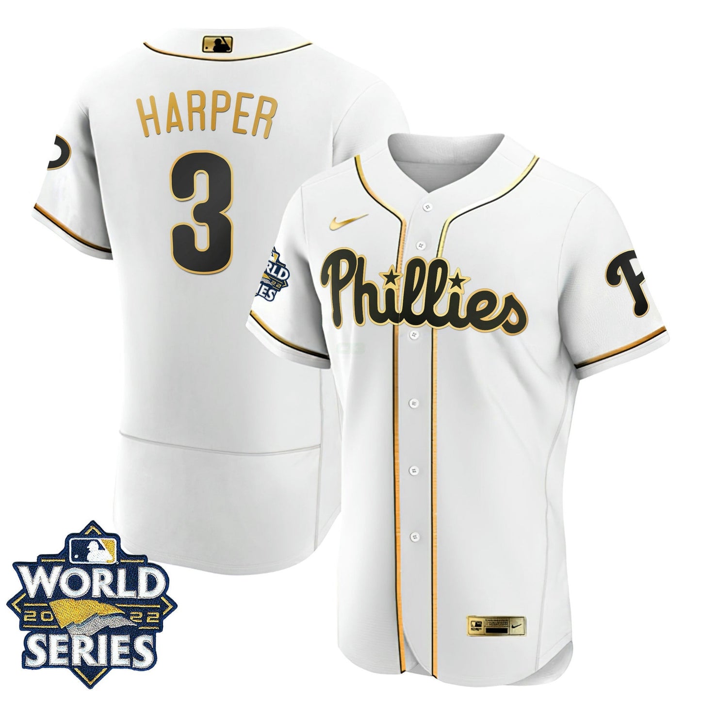 Camisa MLB Women’s Philadelphia Gold 2022 World Series Jersey