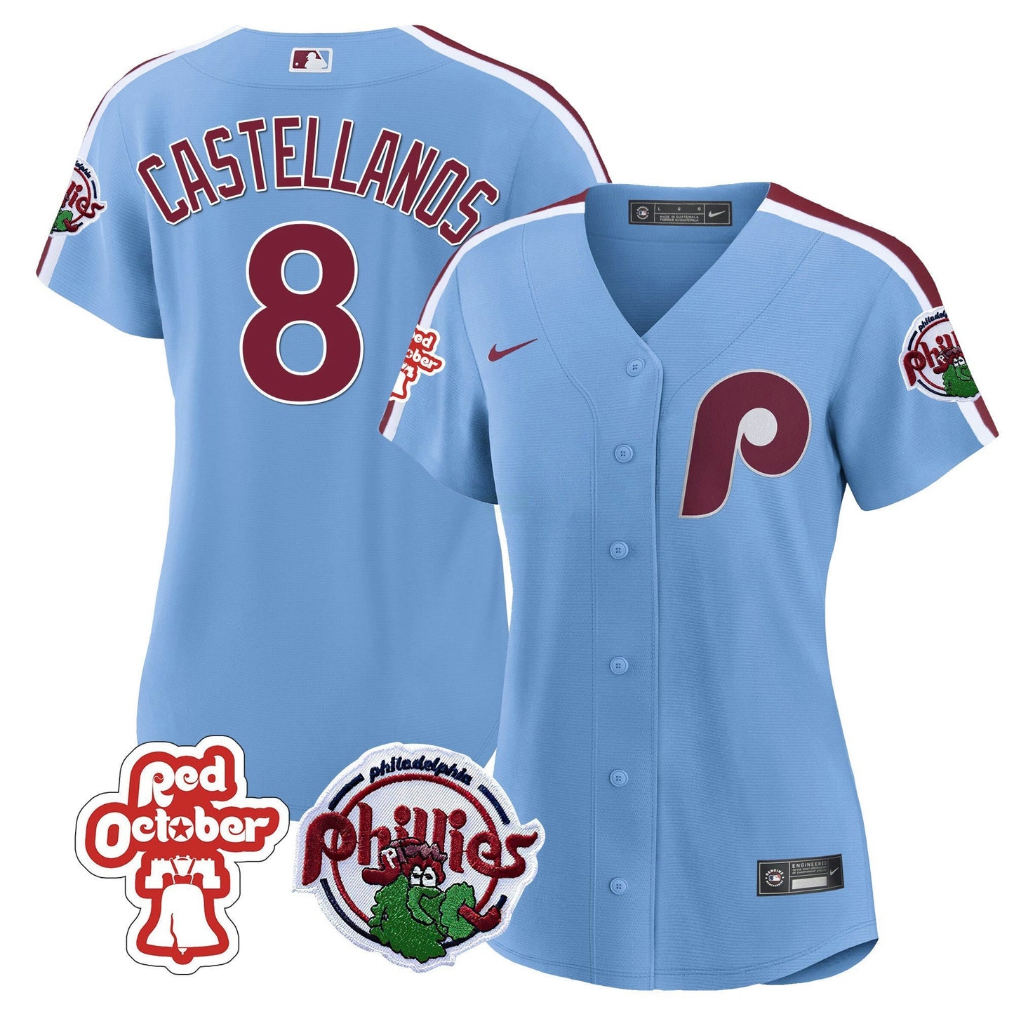 Camisa MLB Women’s Philadelphia Red October Patch Jersey