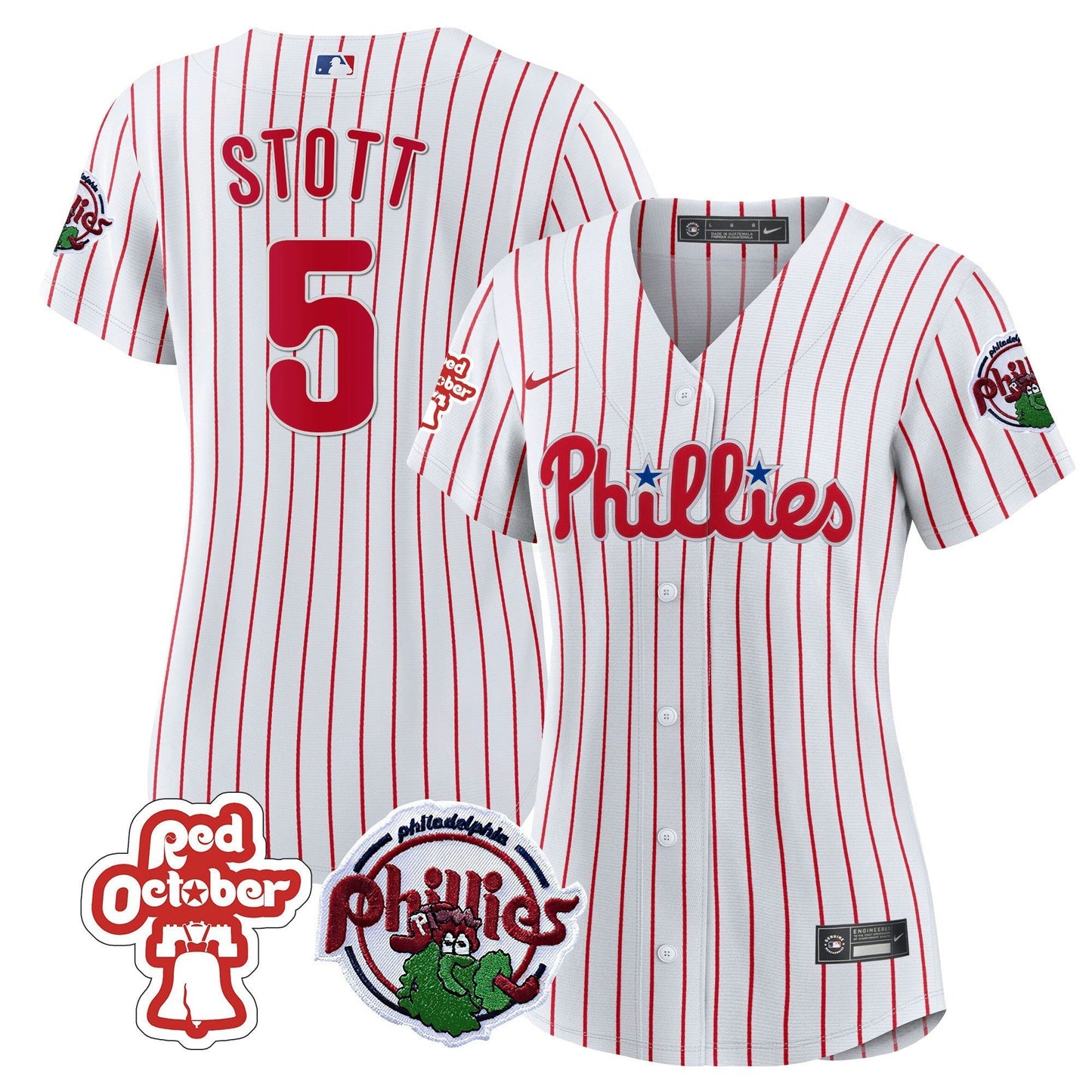 Camisa MLB Women’s Philadelphia Red October Patch Jersey