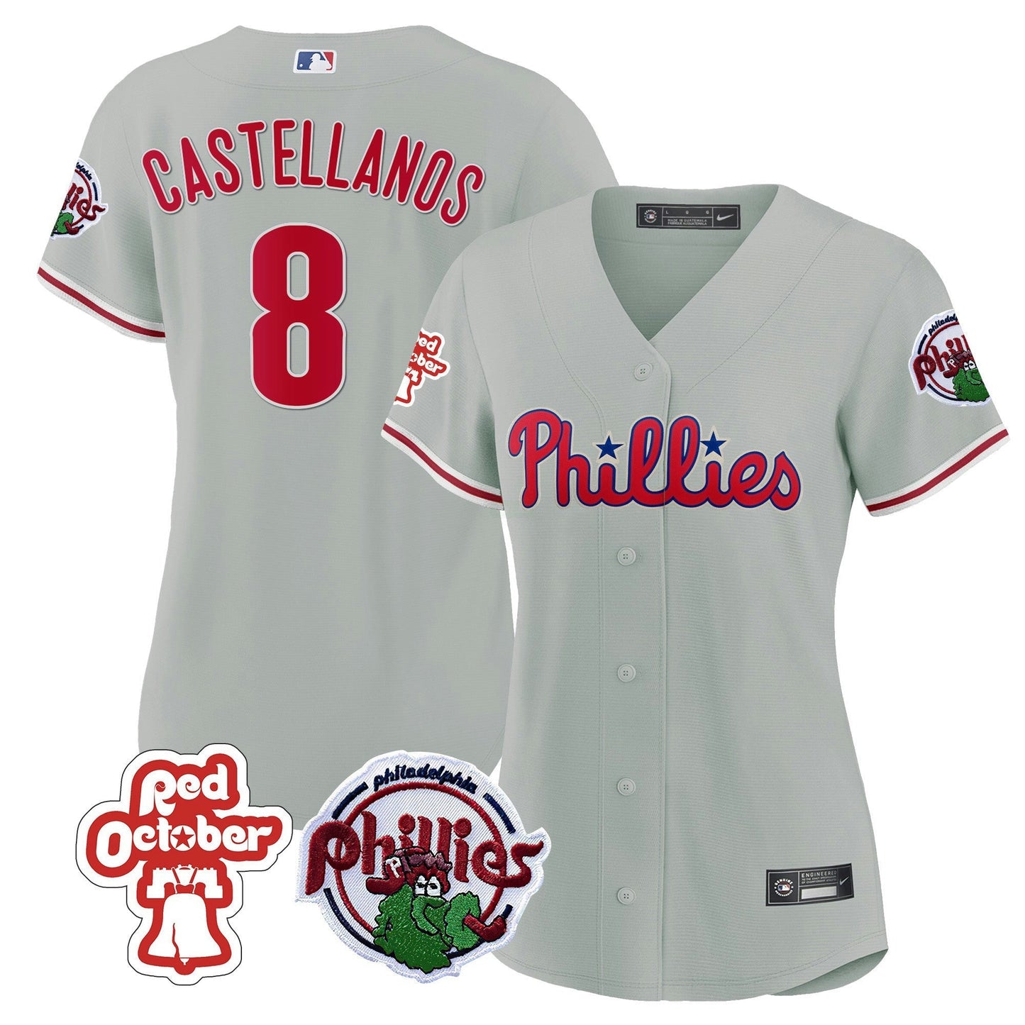 Camisa MLB Women’s Philadelphia Red October Patch Jersey
