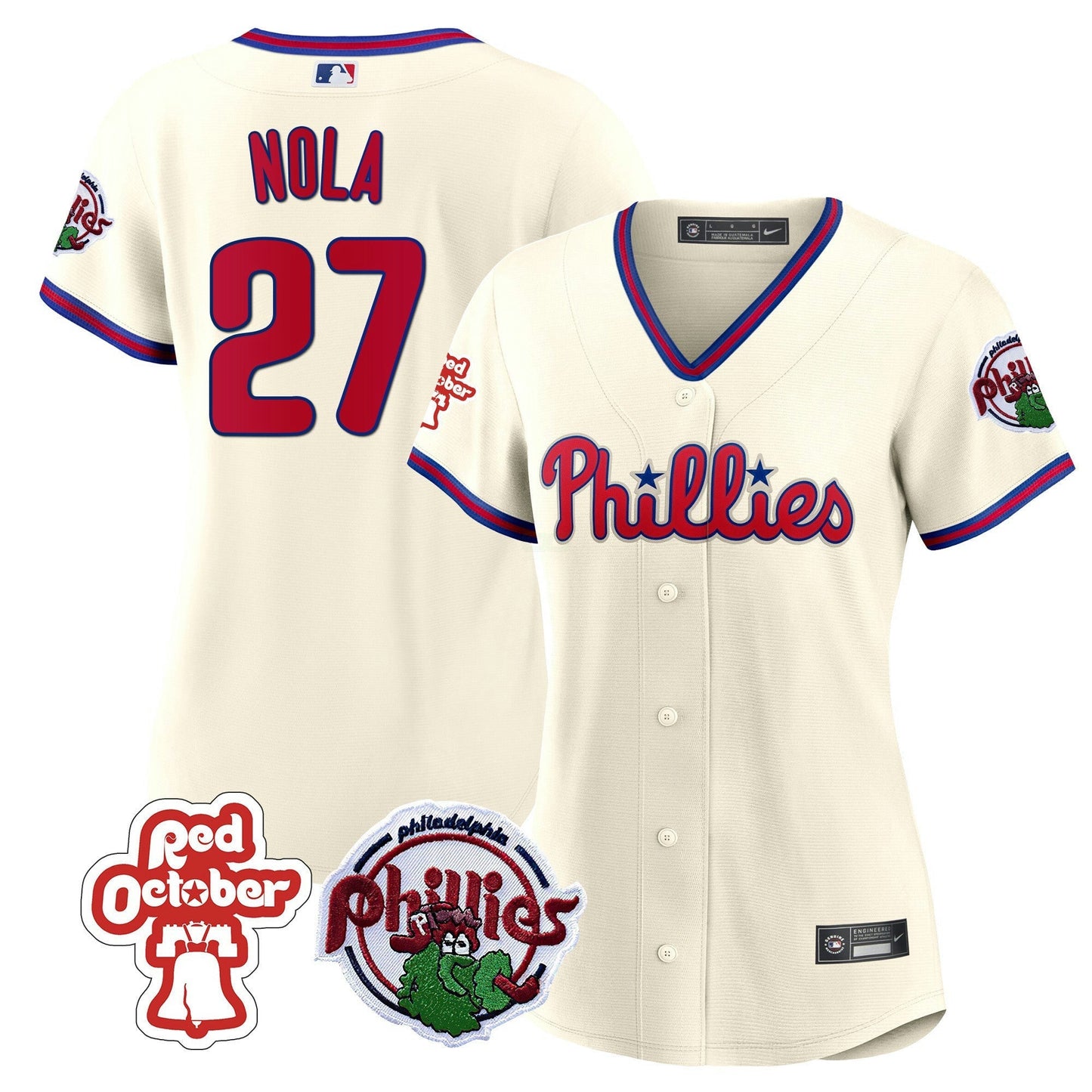 Camisa MLB Women’s Philadelphia Red October Patch Jersey