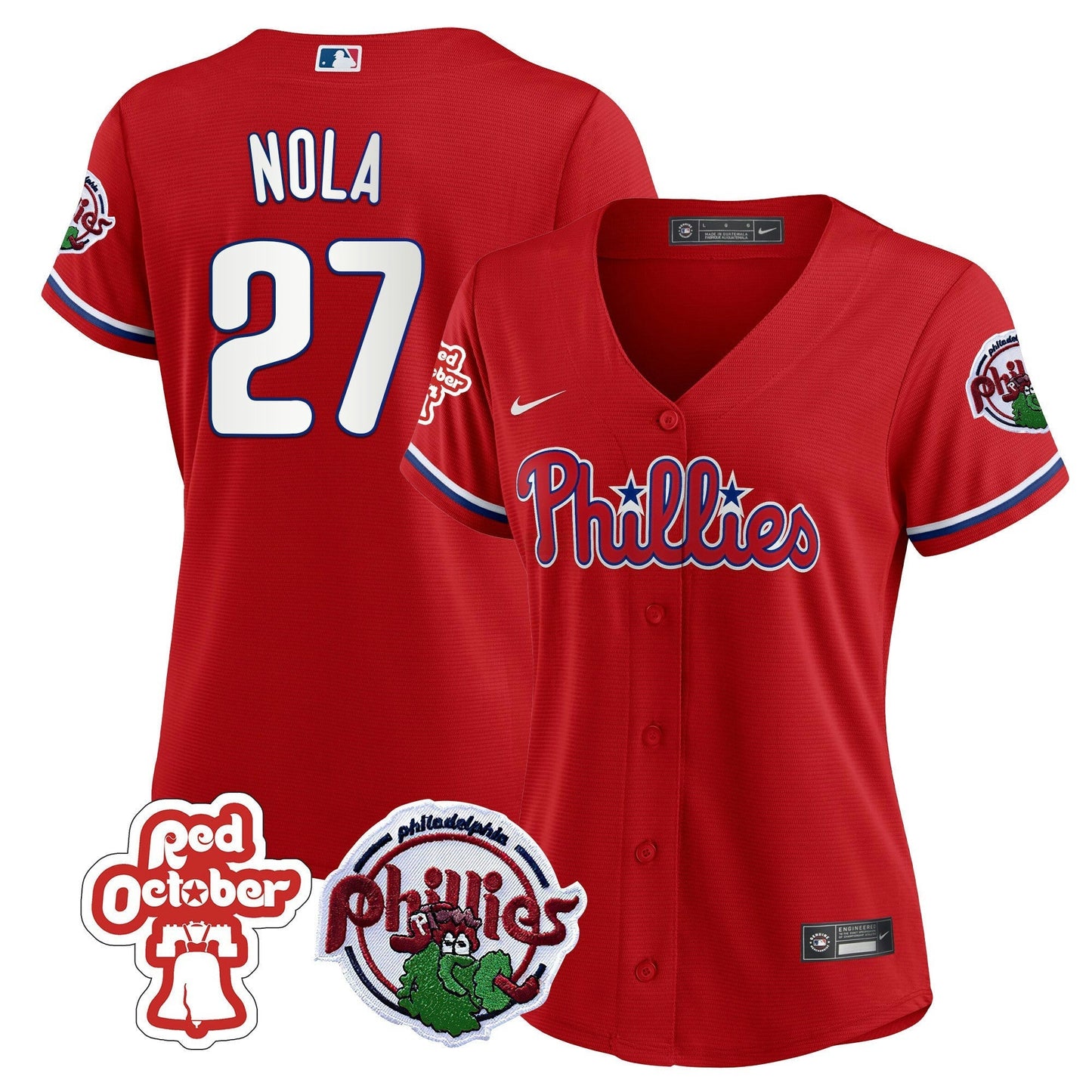 Camisa MLB Women’s Philadelphia Red October Patch Jersey