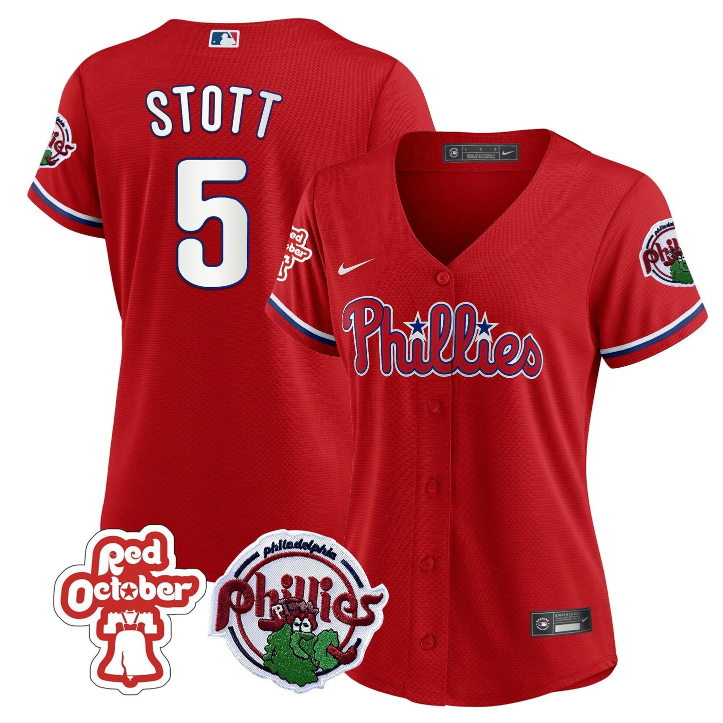Camisa MLB Women’s Philadelphia Red October Patch Jersey