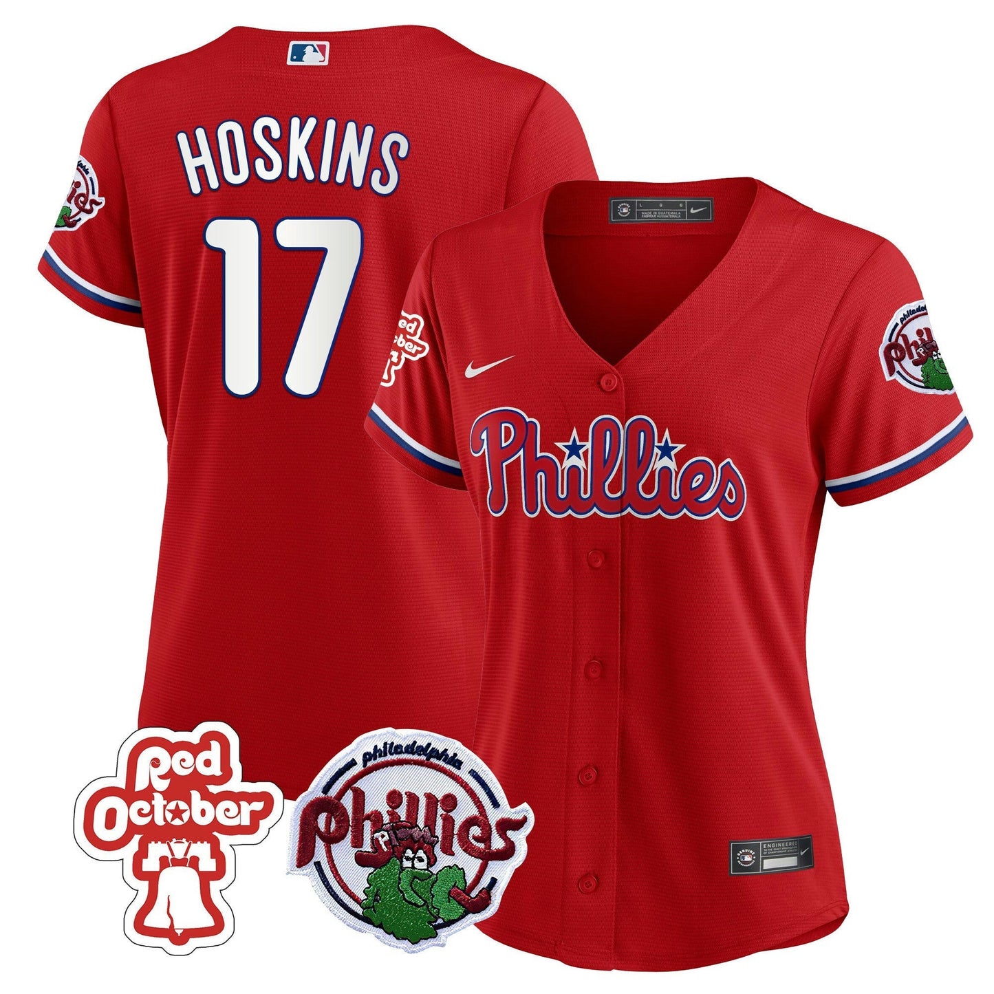 Camisa MLB Women’s Philadelphia Red October Patch Jersey