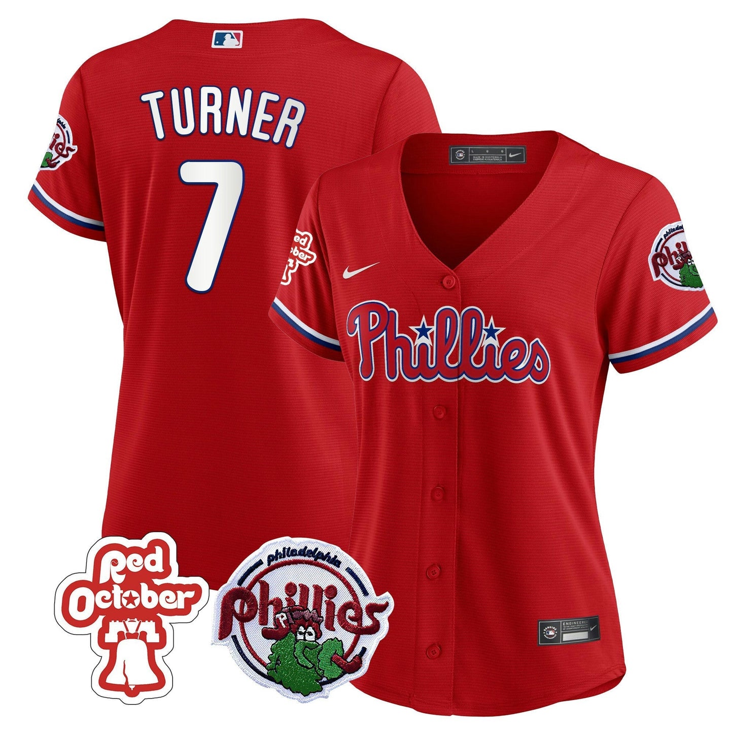 Camisa MLB Women’s Philadelphia Red October Patch Jersey