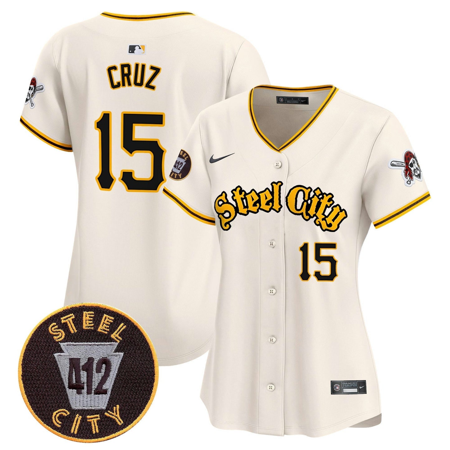 Camisa MLB Women’s Pittsburgh 412 Patch Vapor Premier Limited Jersey