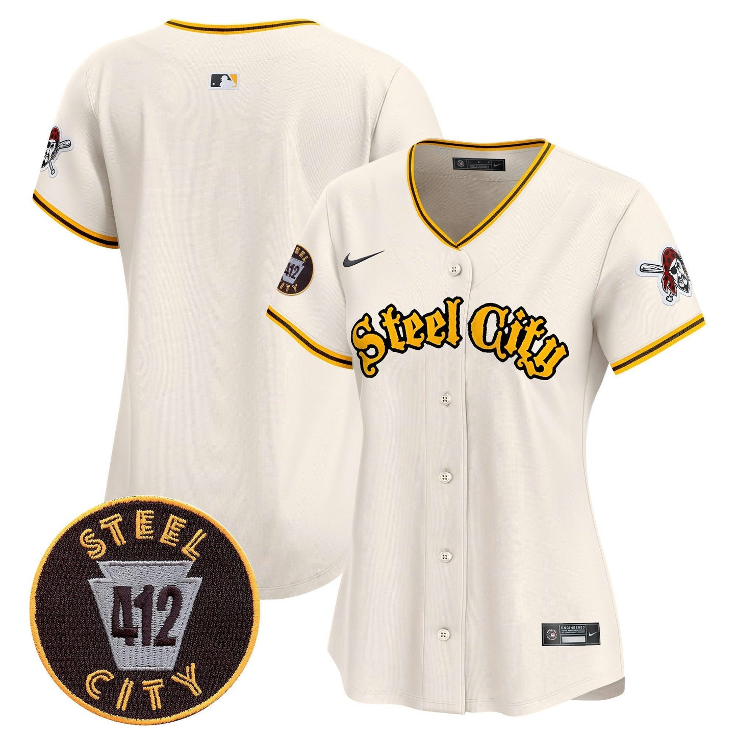 Camisa MLB Women’s Pittsburgh 412 Patch Vapor Premier Limited Jersey