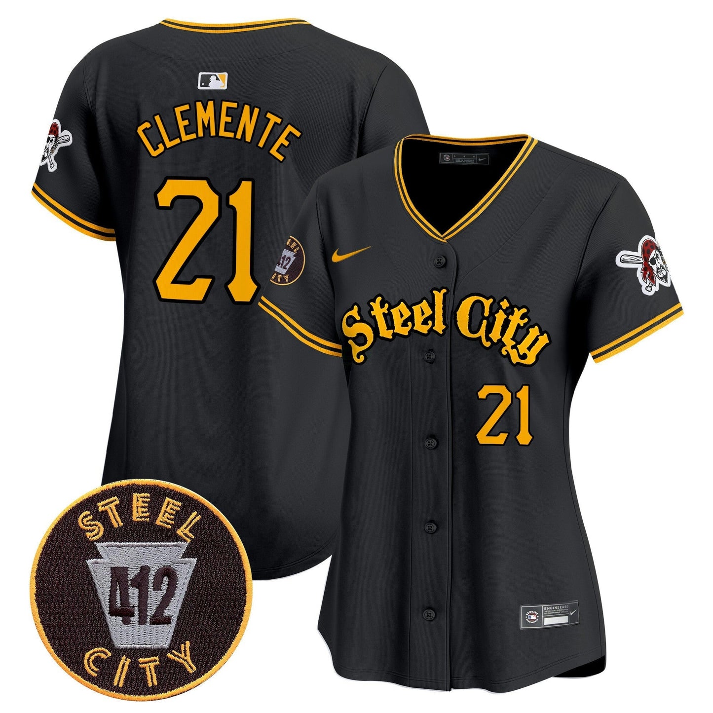 Camisa MLB Women’s Pittsburgh 412 Patch Vapor Premier Limited Jersey