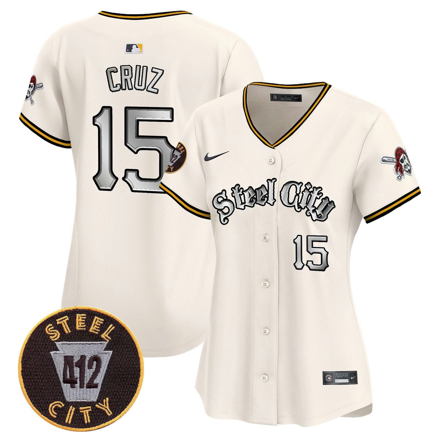 Camisa MLB Women’s Pittsburgh 412 Patch Vapor Premier Limited Jersey V2