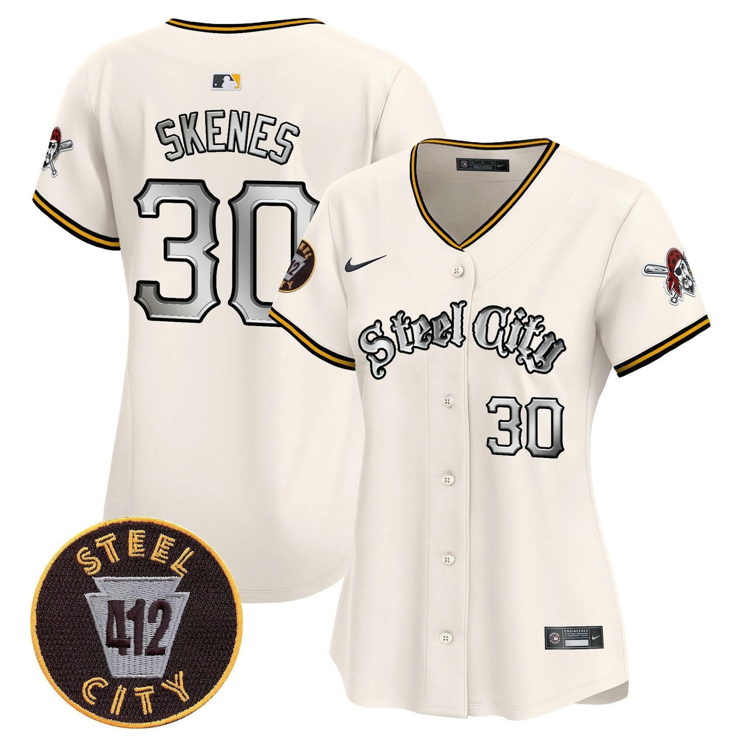 Camisa MLB Women’s Pittsburgh 412 Patch Vapor Premier Limited Jersey V2