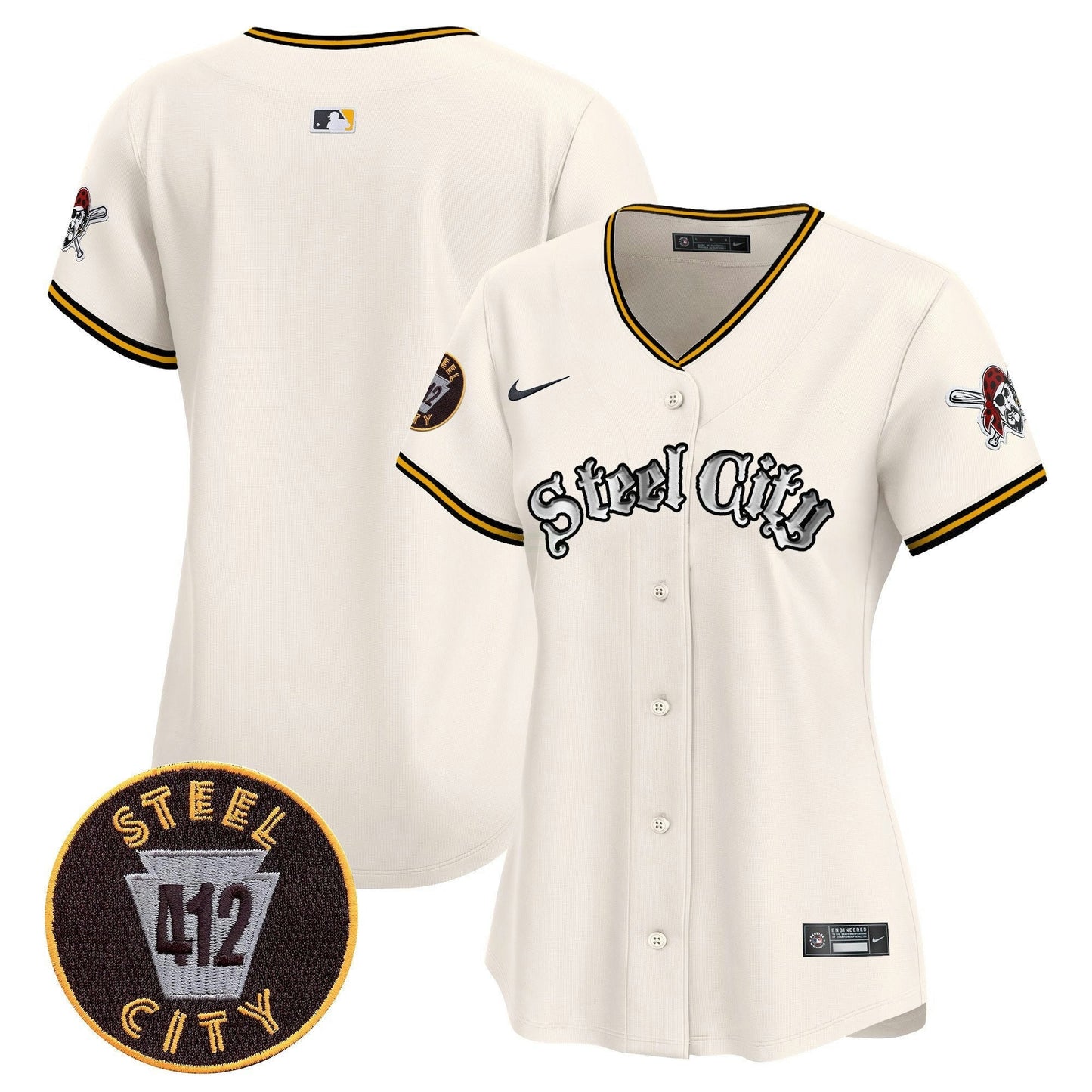 Camisa MLB Women’s Pittsburgh 412 Patch Vapor Premier Limited Jersey V2