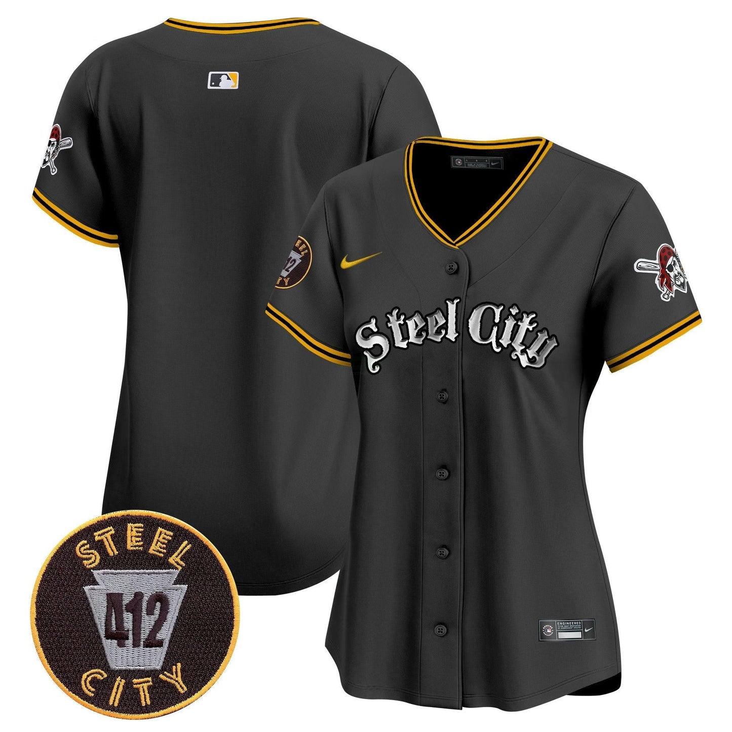 Camisa MLB Women’s Pittsburgh 412 Patch Vapor Premier Limited Jersey V2