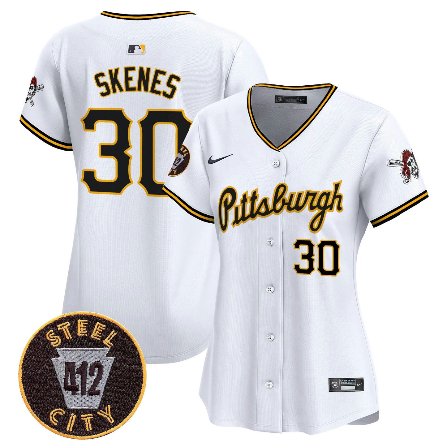 Camisa MLB Women’s Pittsburgh 412 Patch Vapor Premier Limited Jersey V4