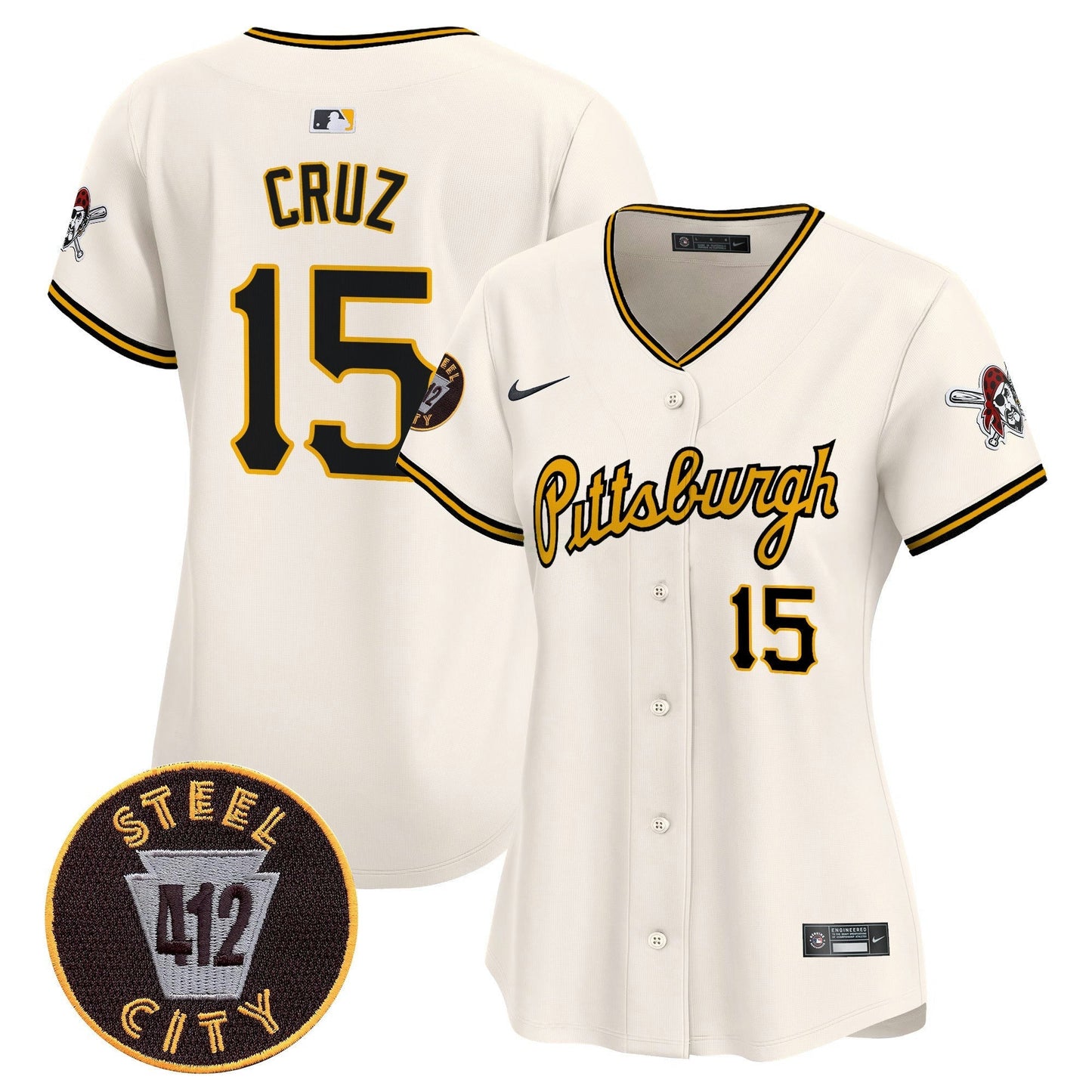Camisa MLB Women’s Pittsburgh 412 Patch Vapor Premier Limited Jersey V4