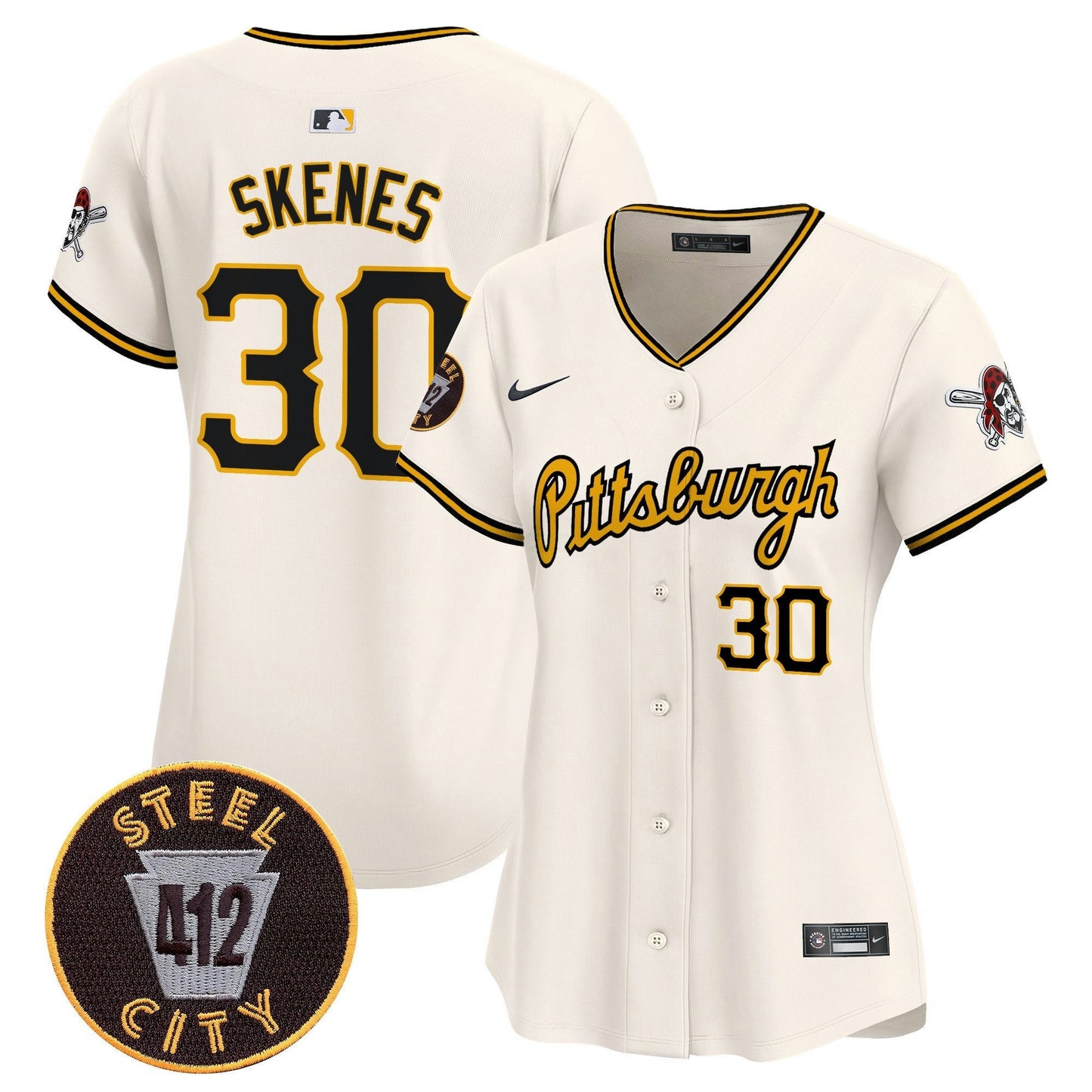Camisa MLB Women’s Pittsburgh 412 Patch Vapor Premier Limited Jersey V4