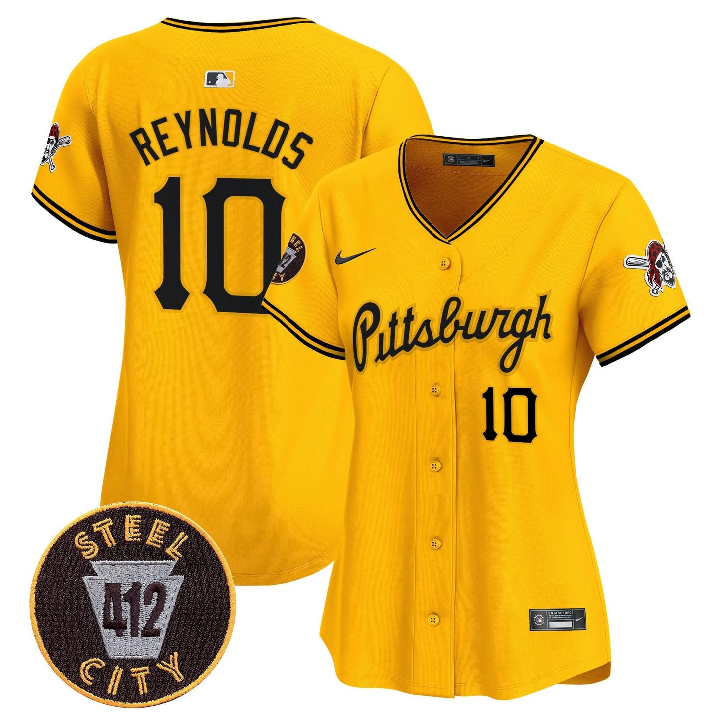 Camisa MLB Women’s Pittsburgh 412 Patch Vapor Premier Limited Jersey V4