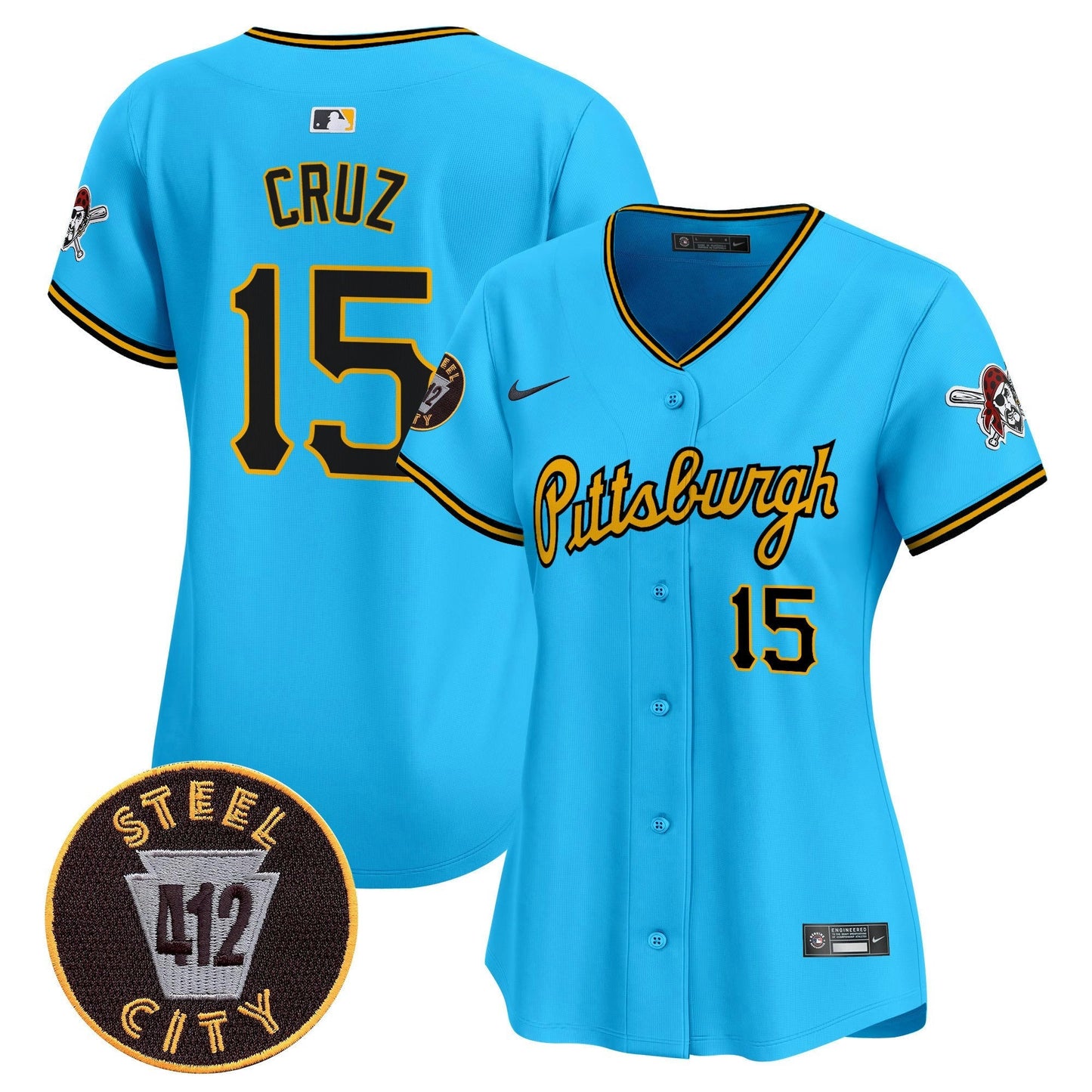 Camisa MLB Women’s Pittsburgh 412 Patch Vapor Premier Limited Jersey V4