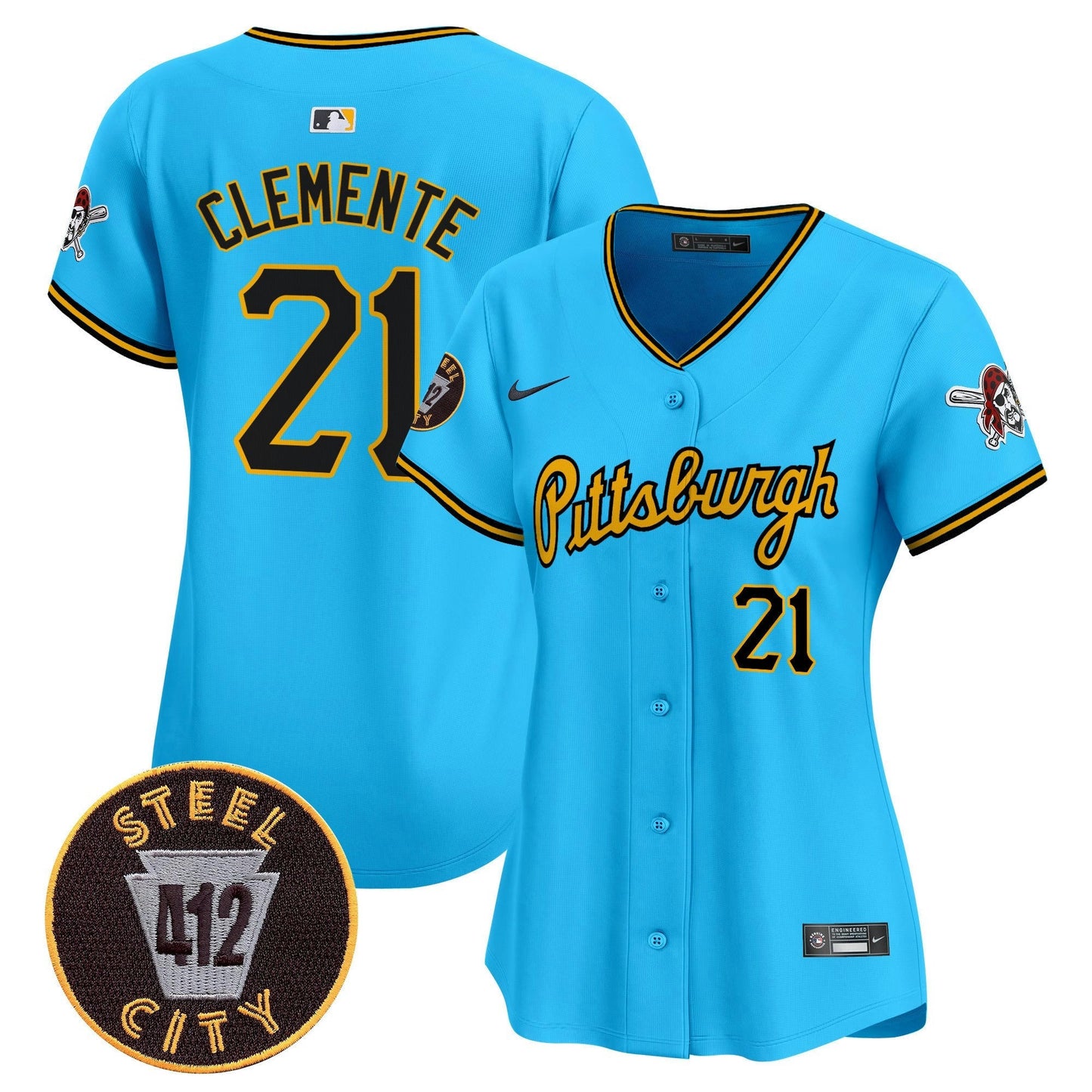 Camisa MLB Women’s Pittsburgh 412 Patch Vapor Premier Limited Jersey V4