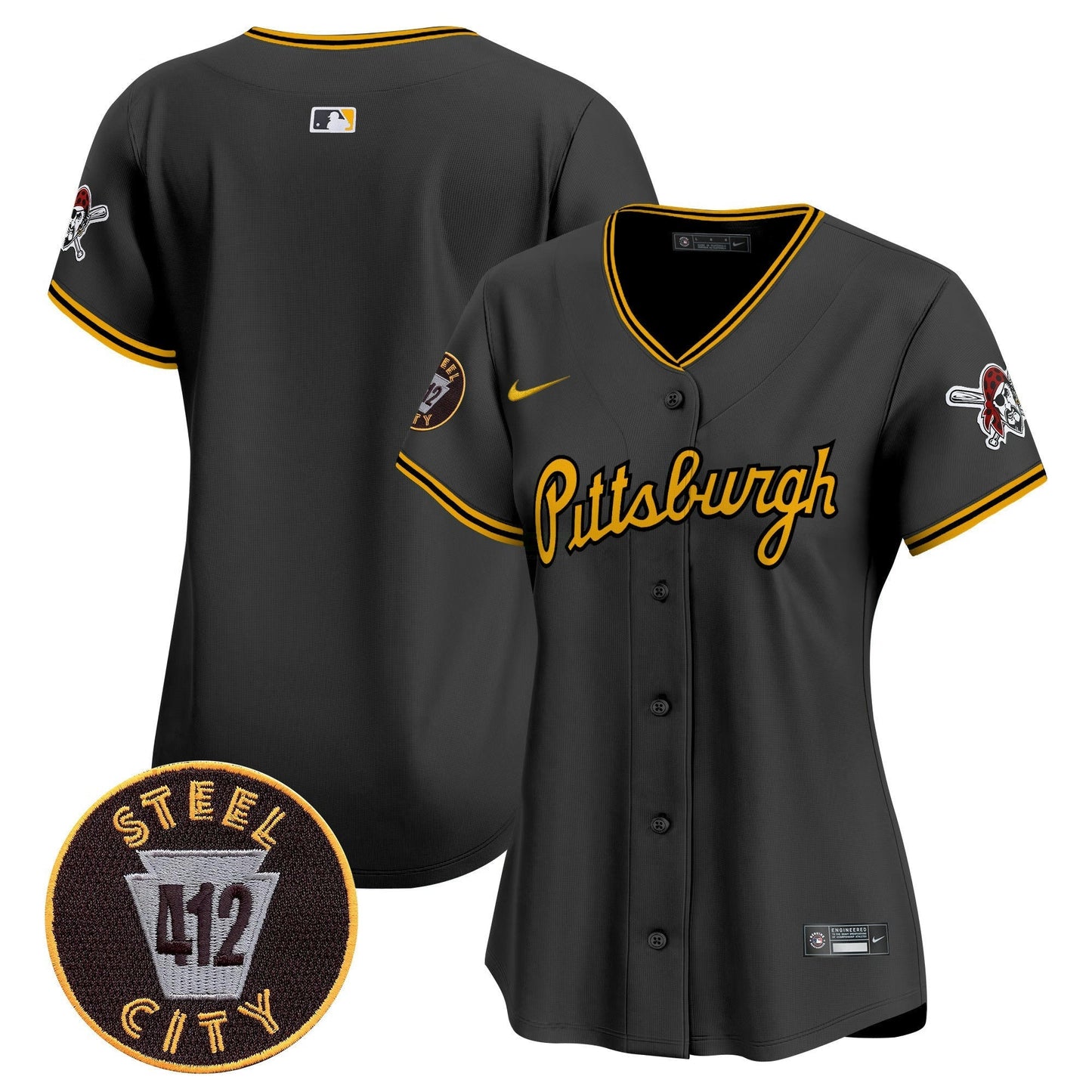 Camisa MLB Women’s Pittsburgh 412 Patch Vapor Premier Limited Jersey V4