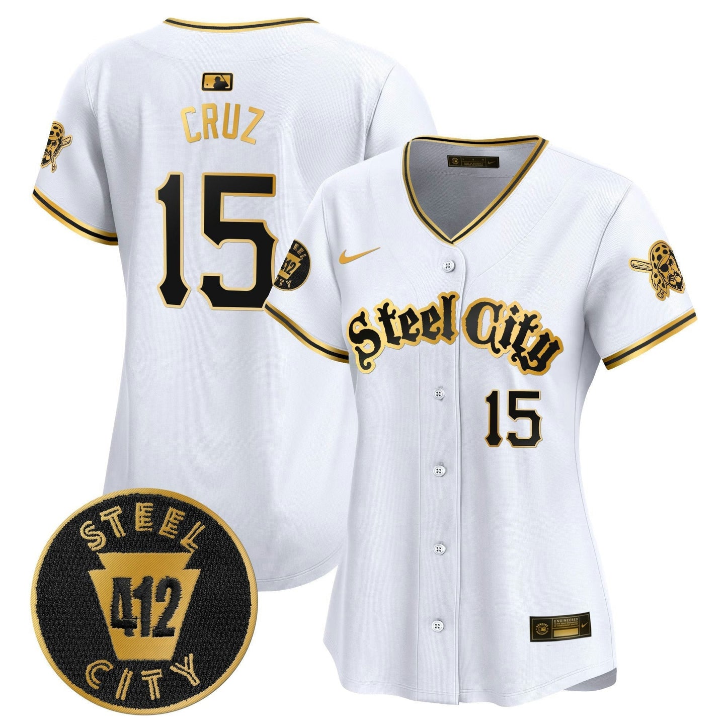Camisa MLB Women’s Pittsburgh 412 Patch Vapor Premier Limited Jersey V5