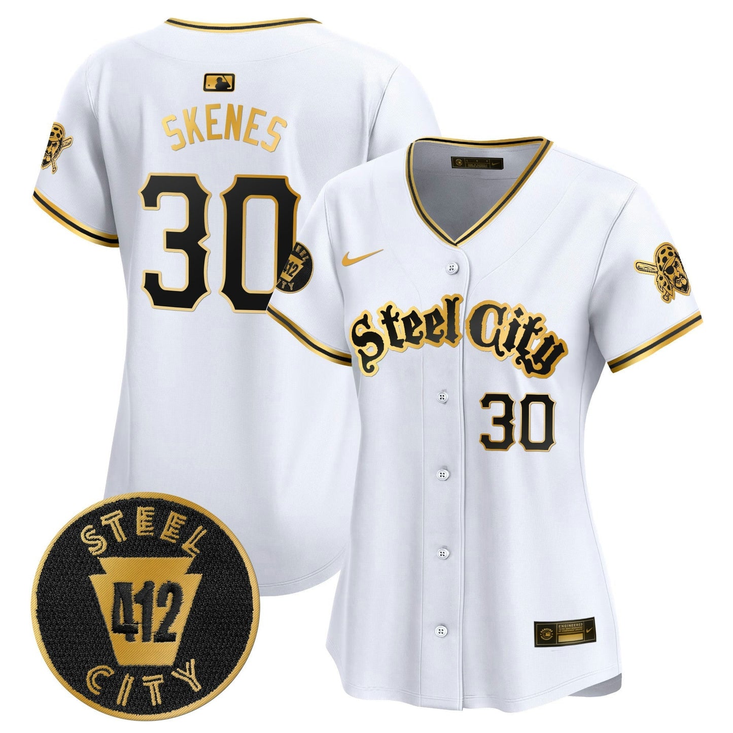 Camisa MLB Women’s Pittsburgh 412 Patch Vapor Premier Limited Jersey V5