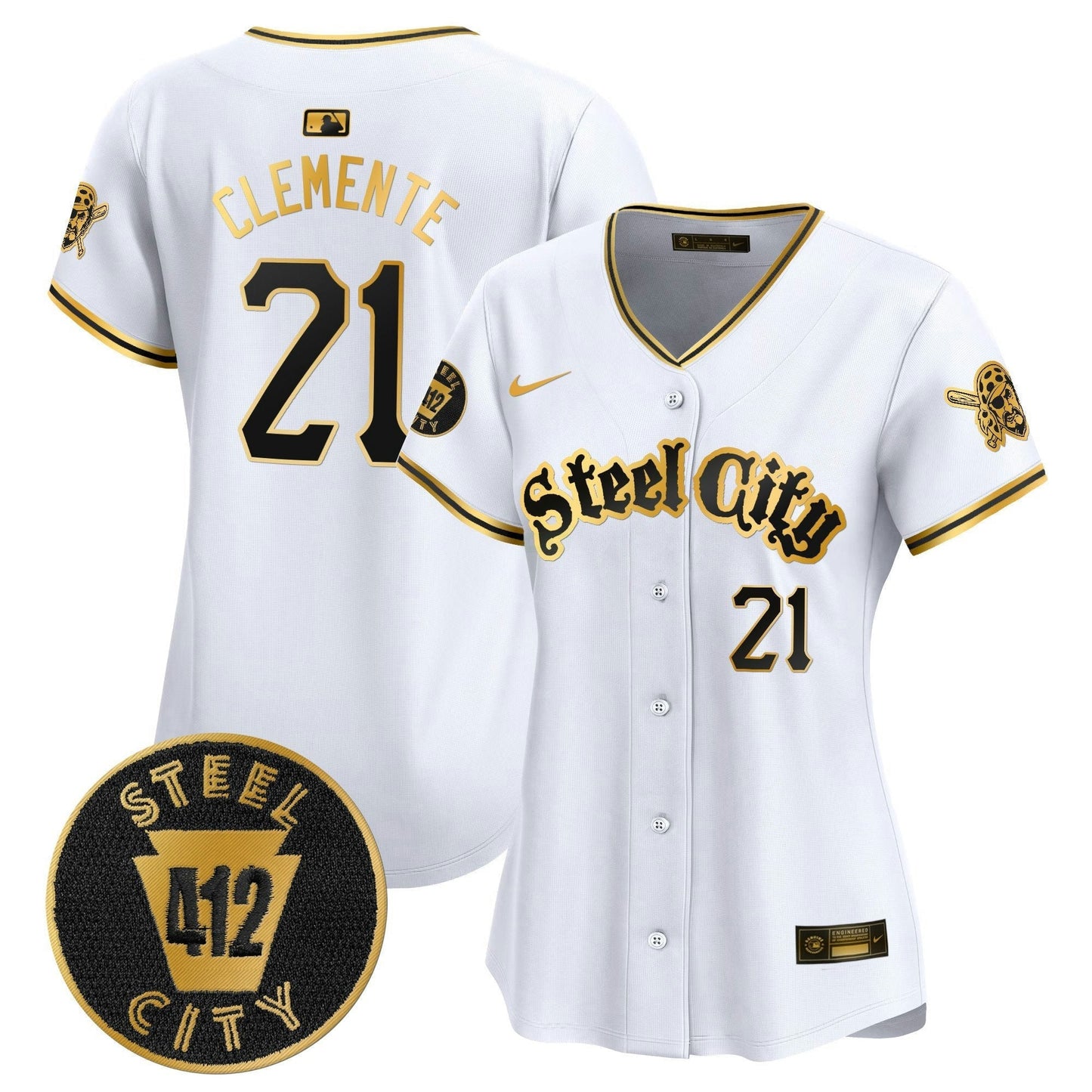Camisa MLB Women’s Pittsburgh 412 Patch Vapor Premier Limited Jersey V5