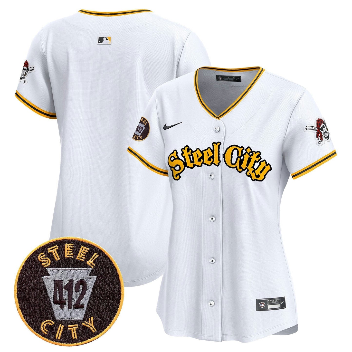 Camisa MLB Women’s Pittsburgh 412 Patch Vapor Premier Limited Jersey V5
