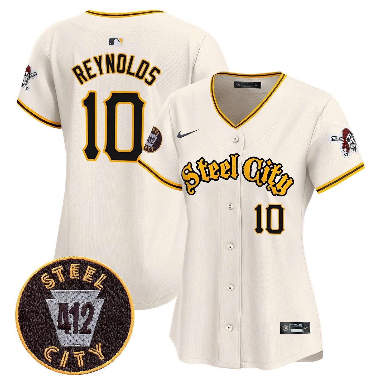 Camisa MLB Women’s Pittsburgh 412 Patch Vapor Premier Limited Jersey V5