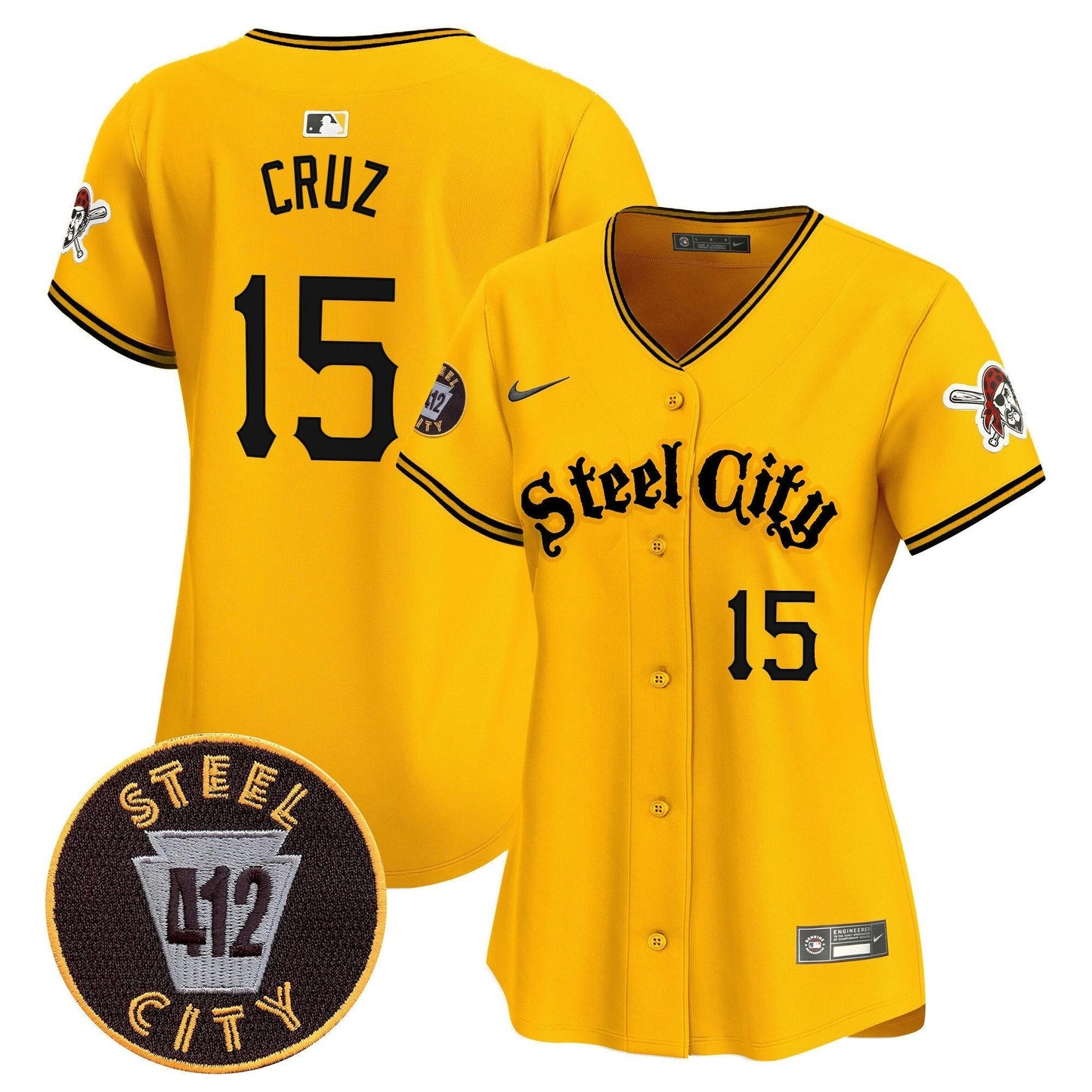 Camisa MLB Women’s Pittsburgh 412 Patch Vapor Premier Limited Jersey V5