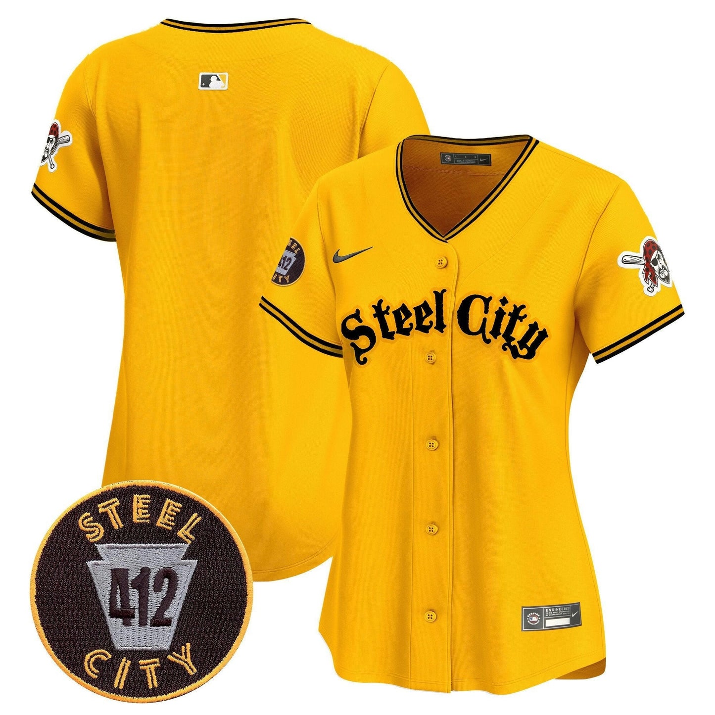Camisa MLB Women’s Pittsburgh 412 Patch Vapor Premier Limited Jersey V5