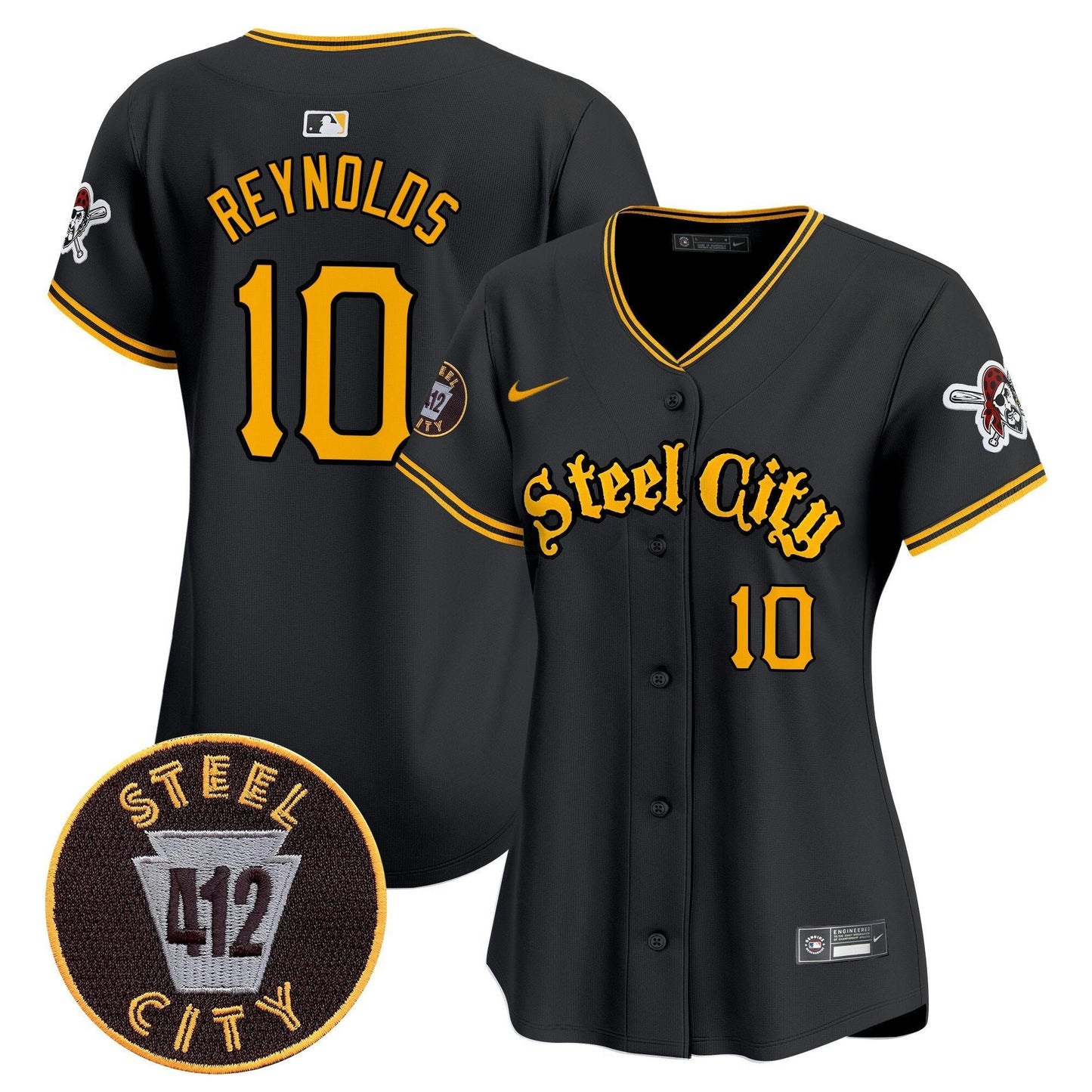 Camisa MLB Women’s Pittsburgh 412 Patch Vapor Premier Limited Jersey V5