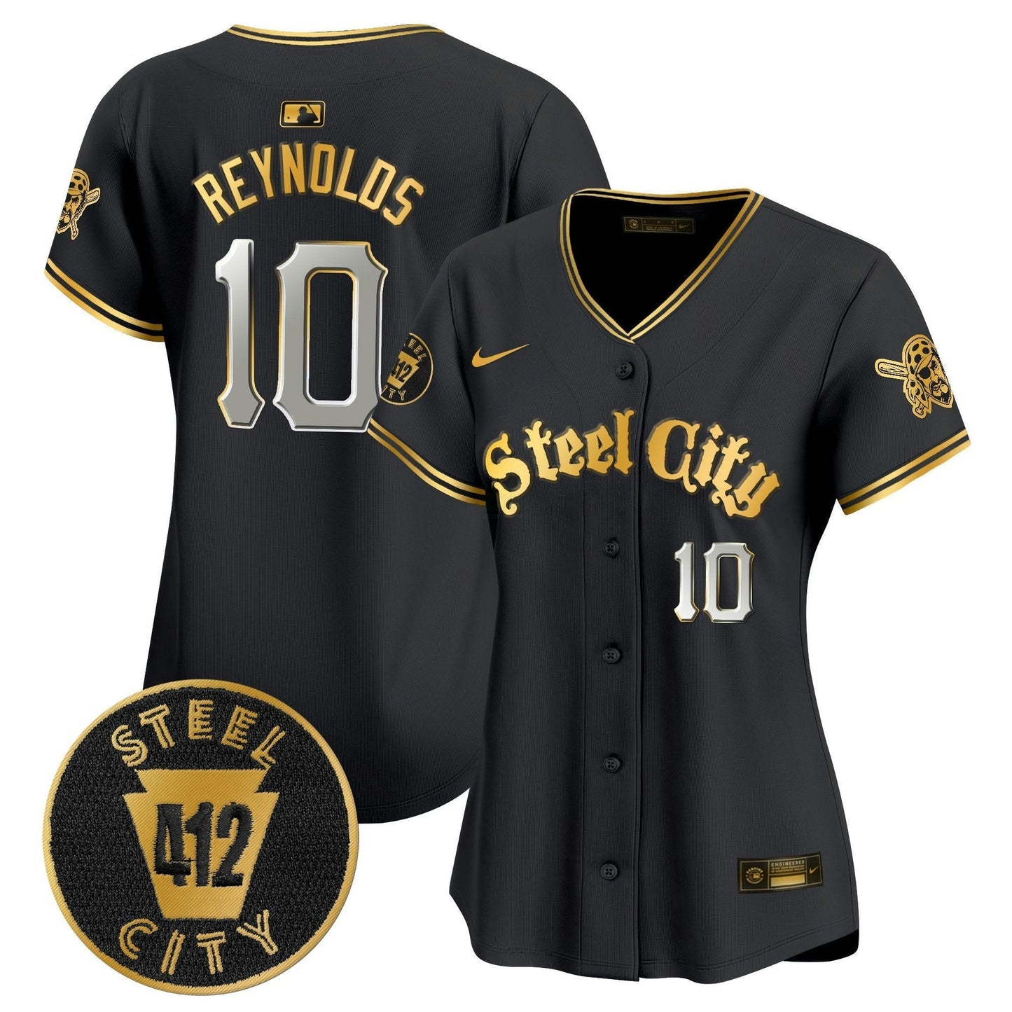 Camisa MLB Women’s Pittsburgh 412 Patch Vapor Premier Limited Jersey V5