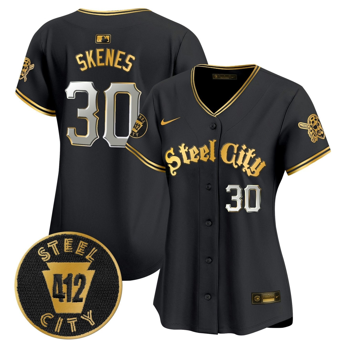 Camisa MLB Women’s Pittsburgh 412 Patch Vapor Premier Limited Jersey V5