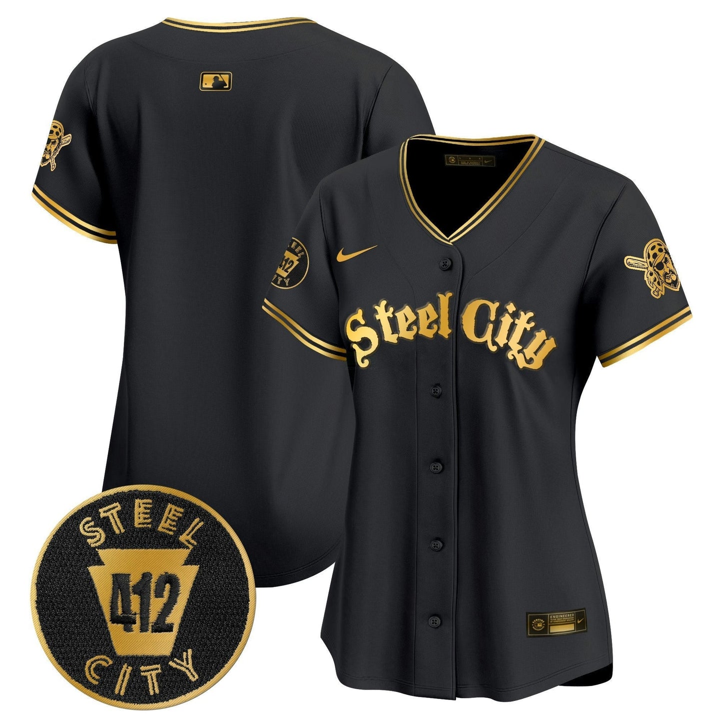 Camisa MLB Women’s Pittsburgh 412 Patch Vapor Premier Limited Jersey V5