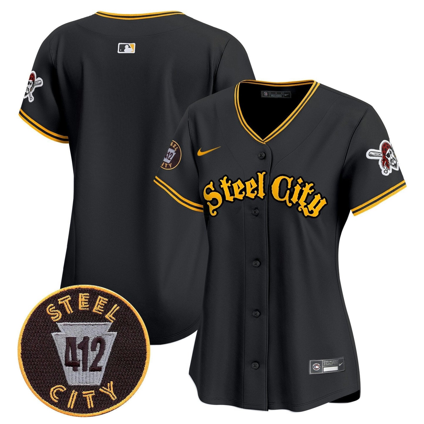 Camisa MLB Women’s Pittsburgh 412 Patch Vapor Premier Limited Jersey V5