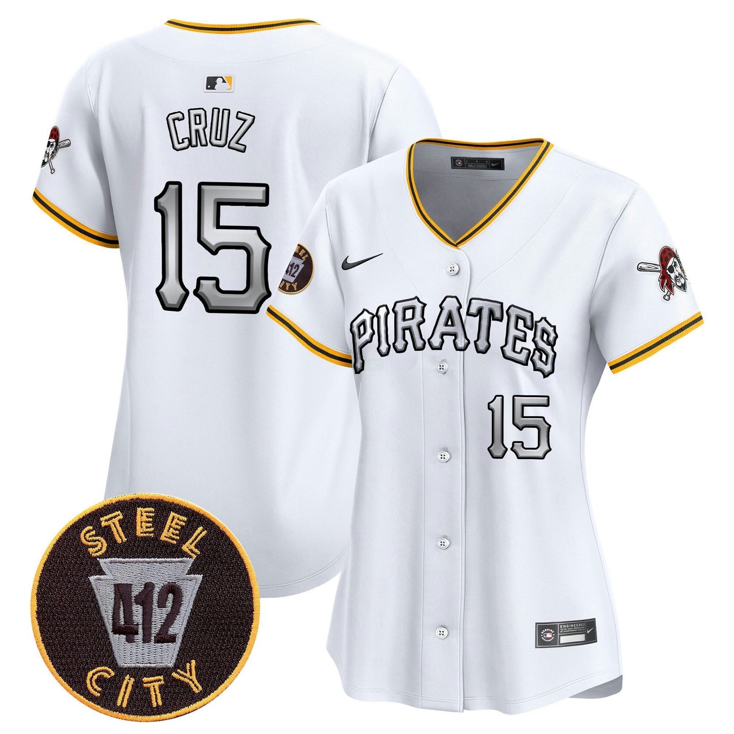 Camisa MLB Women’s Pittsburgh 412 Patch Vapor Premier Limited Jersey V6